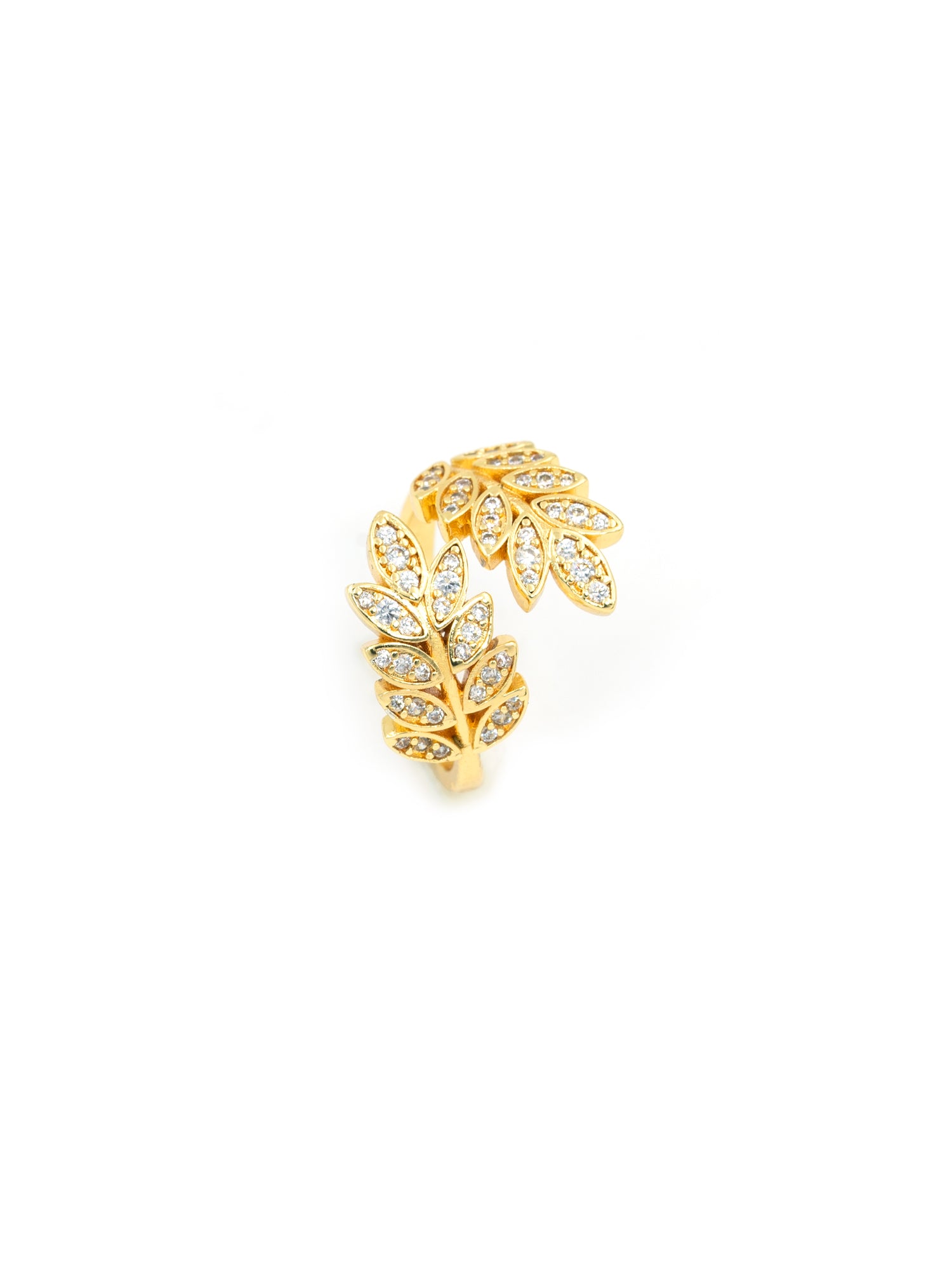 Artklim Gold-Plated Petite Leaf Anti-Tarnish Ring