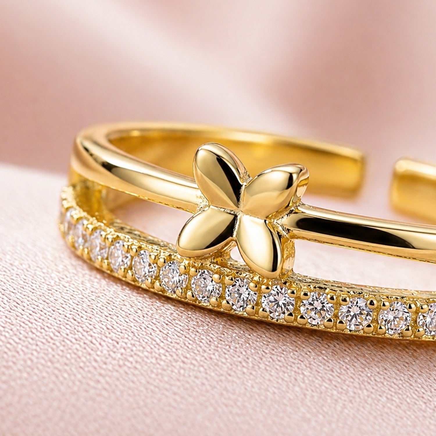 Artklim Stylish Statement Design Gold Anti-Tarnish Ring
