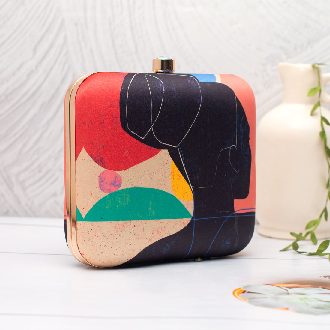 Artklim Urban Muse Abstract Printed Clutch