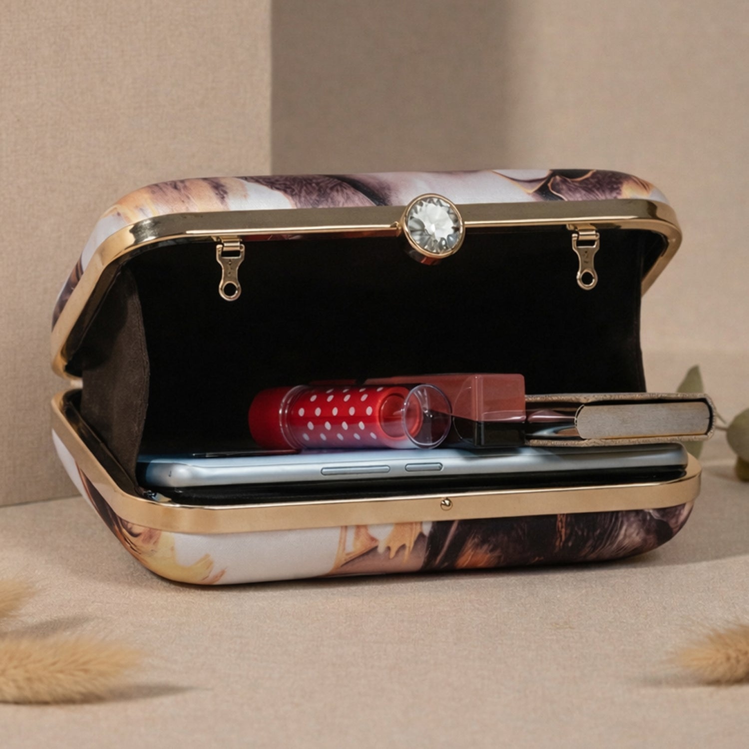 Artklim Beautiful Woman Portrait Printed Clutch