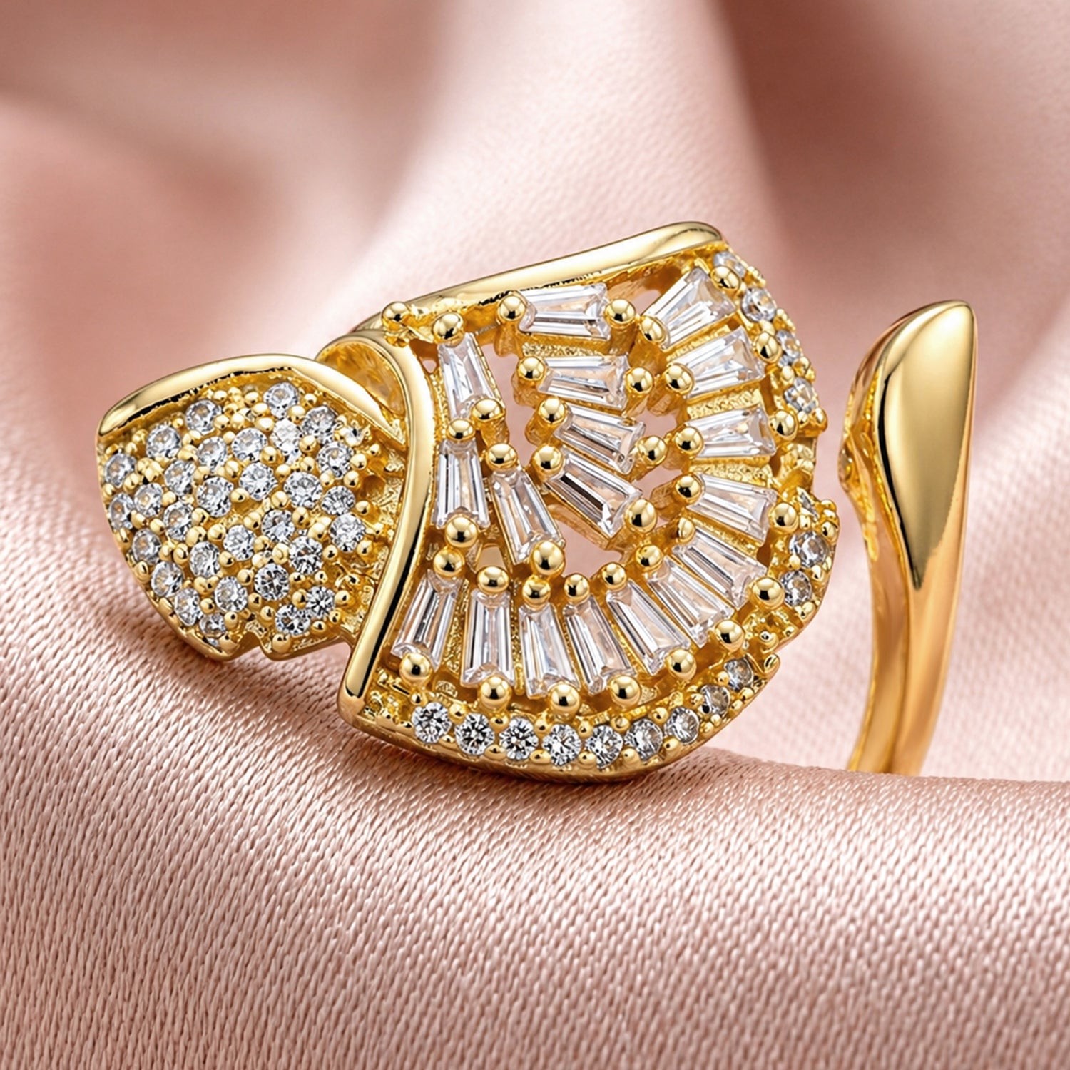 Artklim Artistic Leaf Wrap Adjustable Anti-Tarnish Ring
