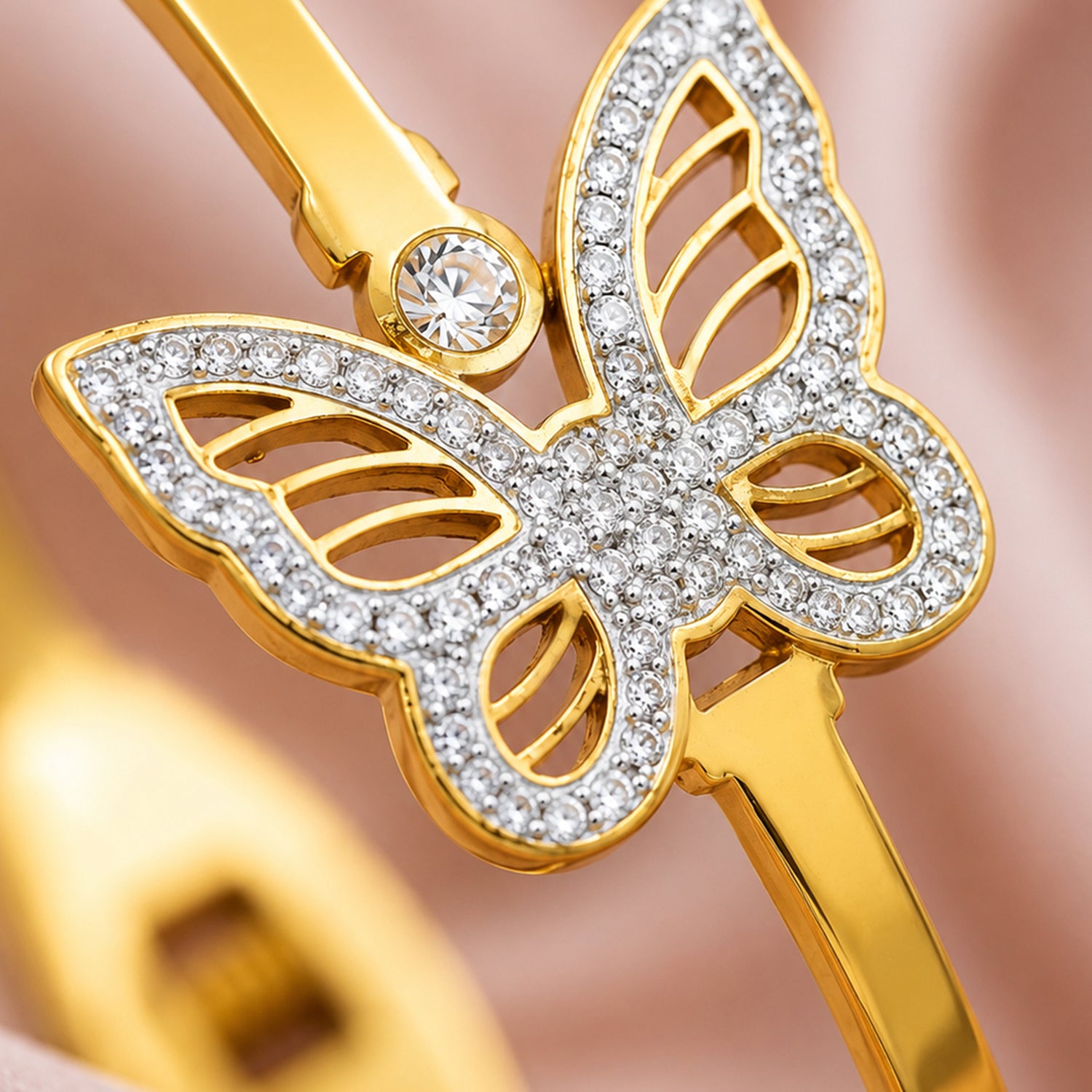 Artklim Sparkling Butterfly Elegance Anti-Tarnish Bangle Bracelet
