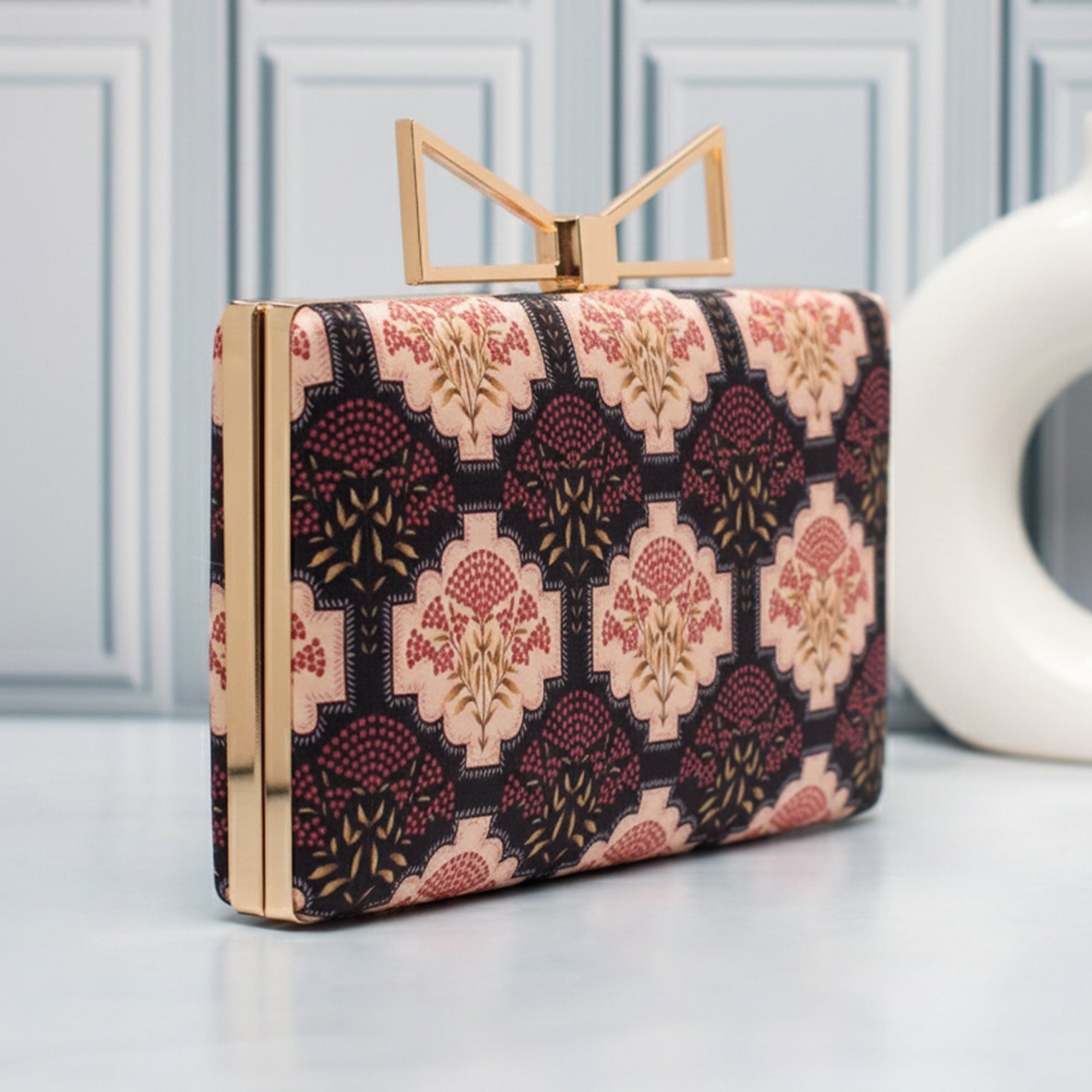 Artklim Midnight Floral Heritage Printed Clutch
