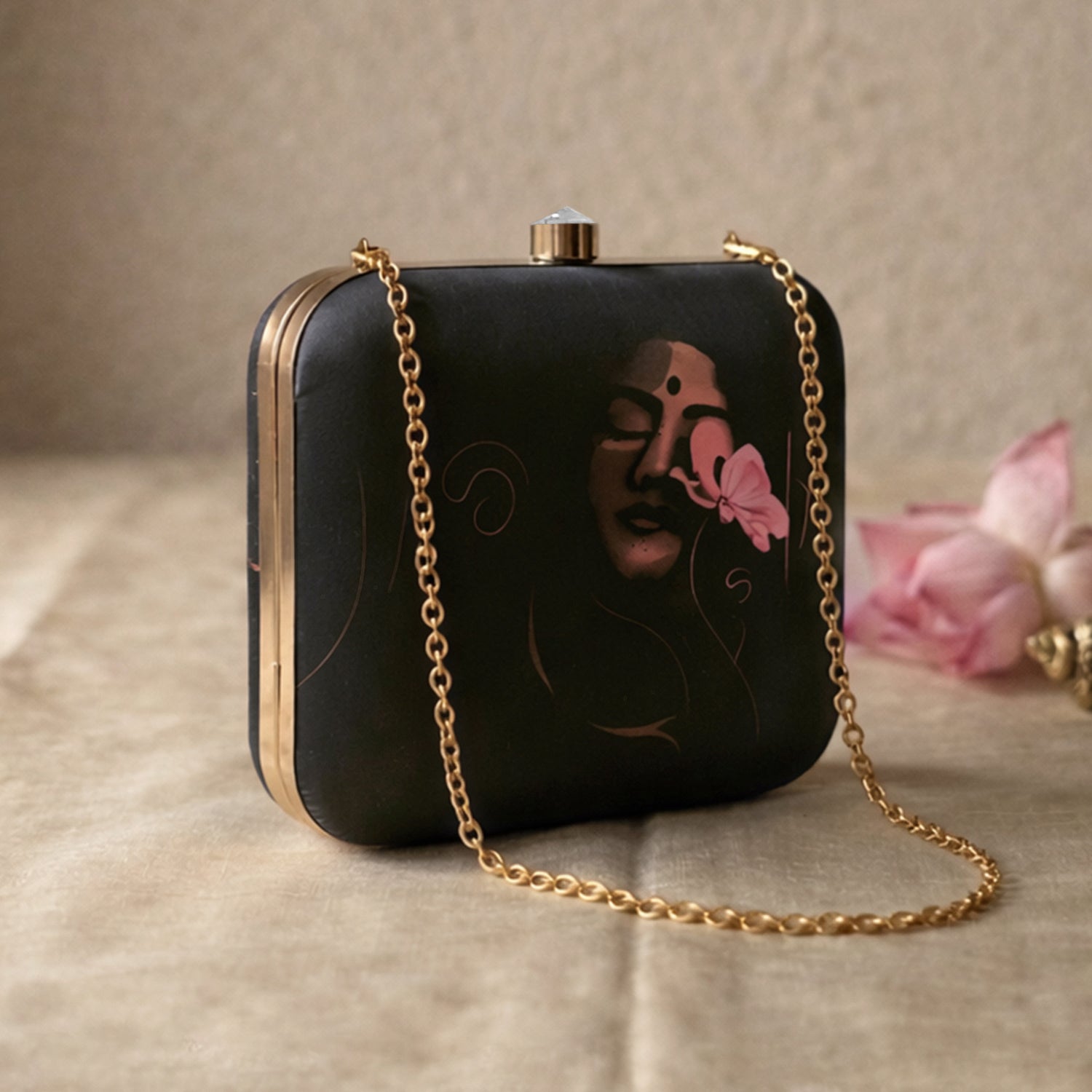 Artklim Midnight Muse Minimalist Clutch printed