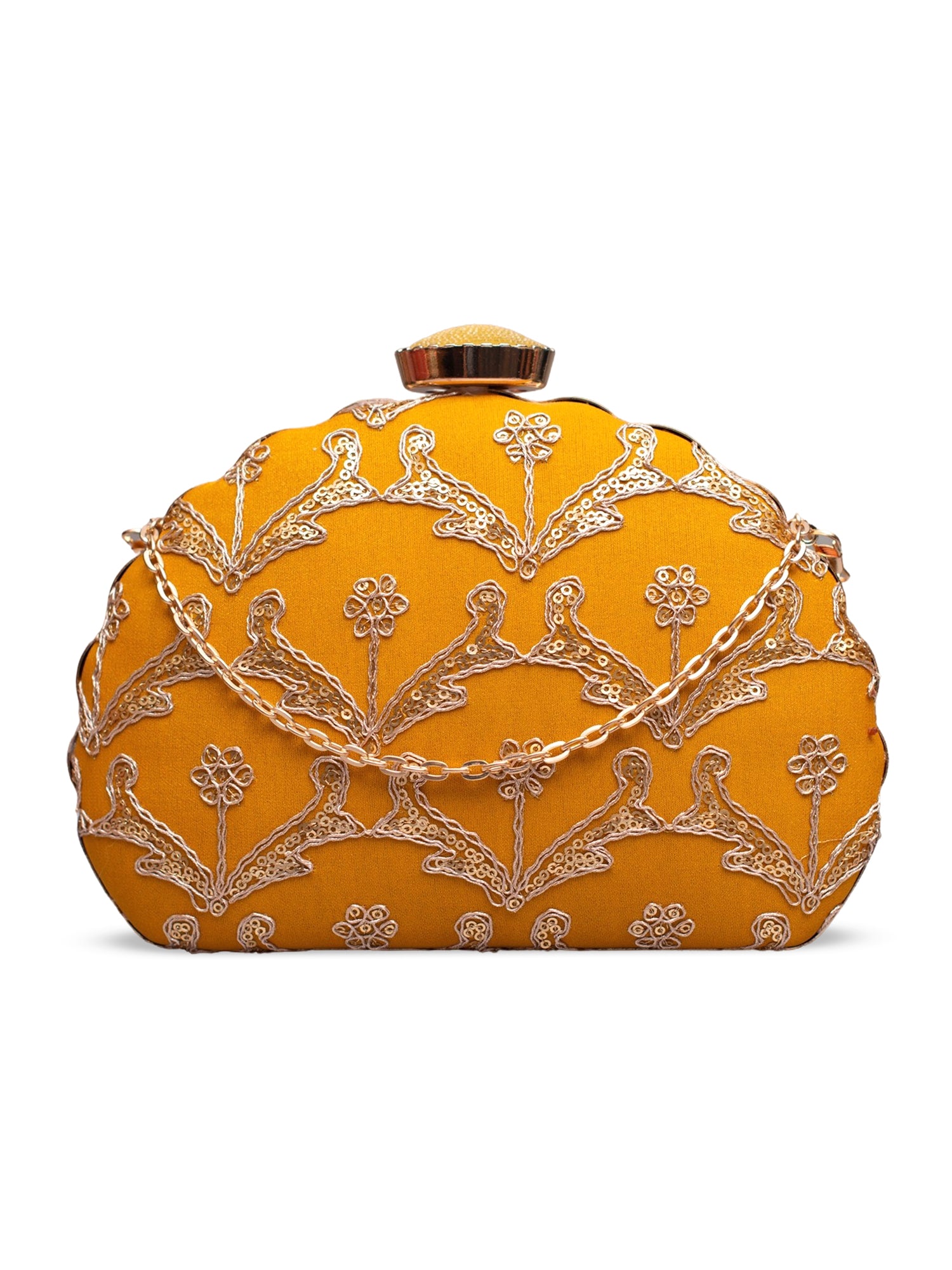 Artklim Golden Mustard Bloom Clutch