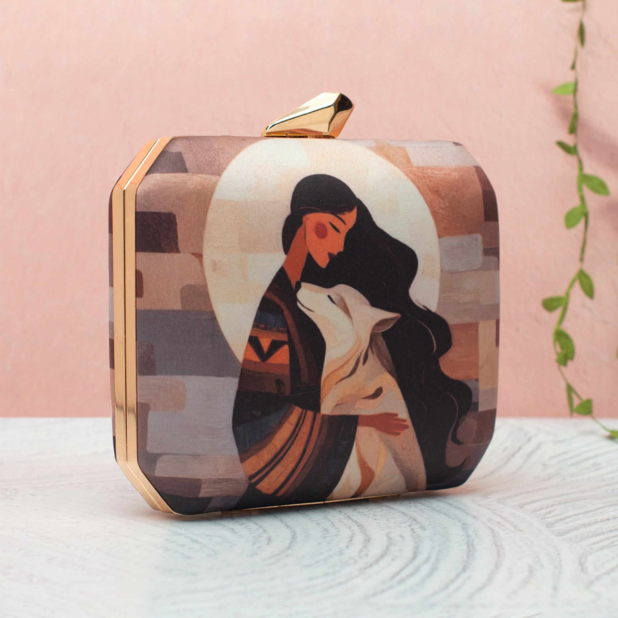 Artklim Women Embrace Abstract Printed Clutch