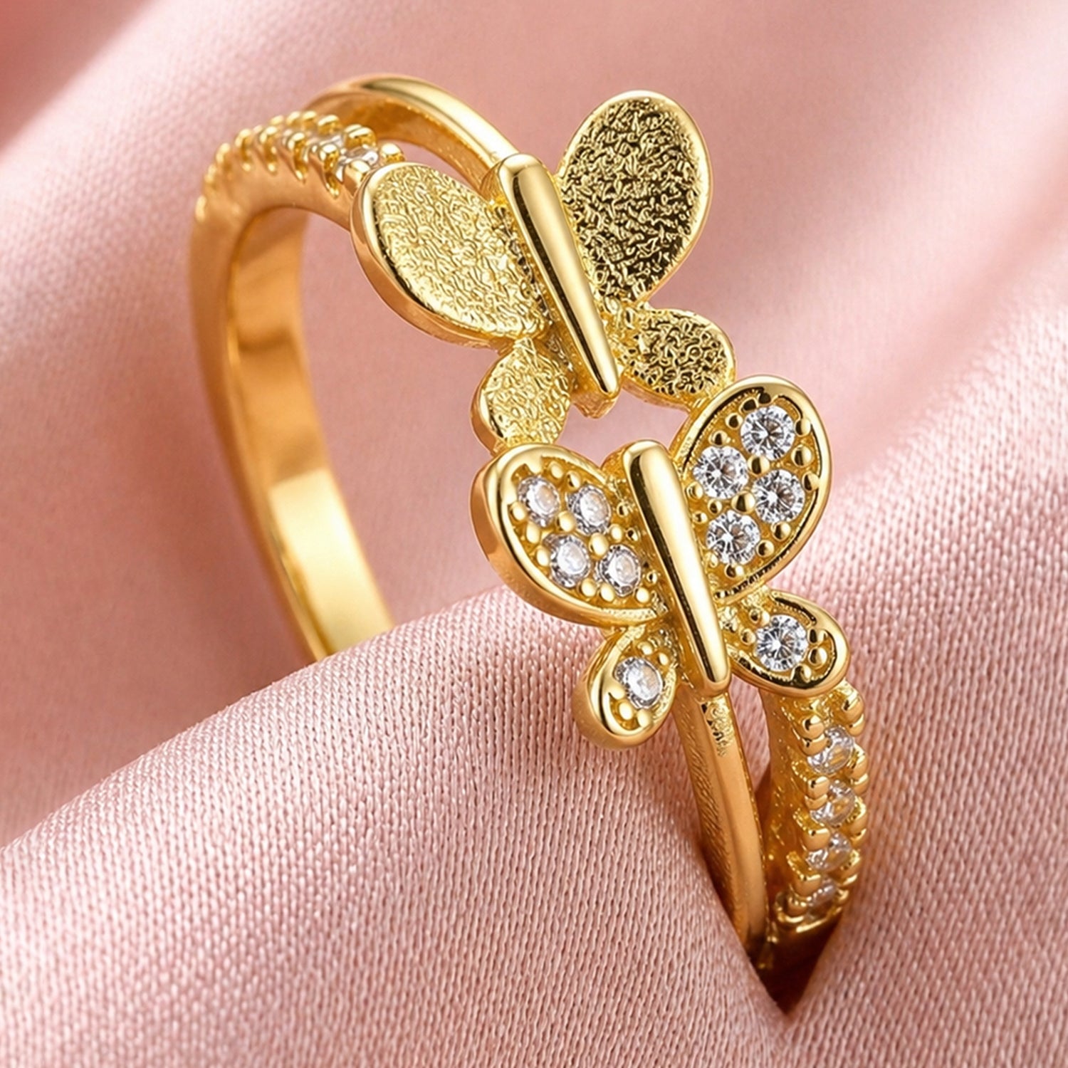 Artklim Elegant Butterfly Gold  Anti-Tarnish Ring