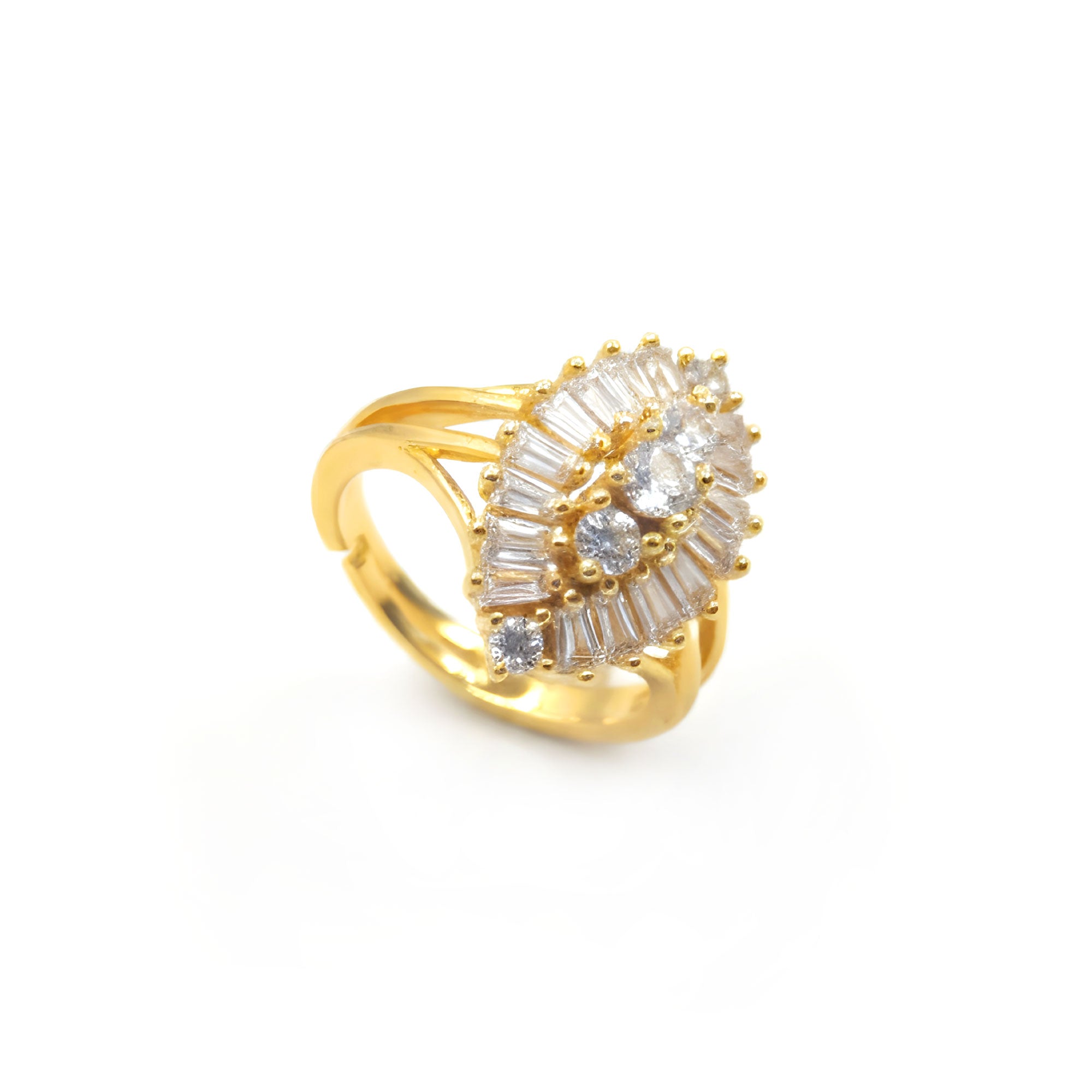 Artklim Gold-Plated Radiant Halo Anti-Tarnish Ring