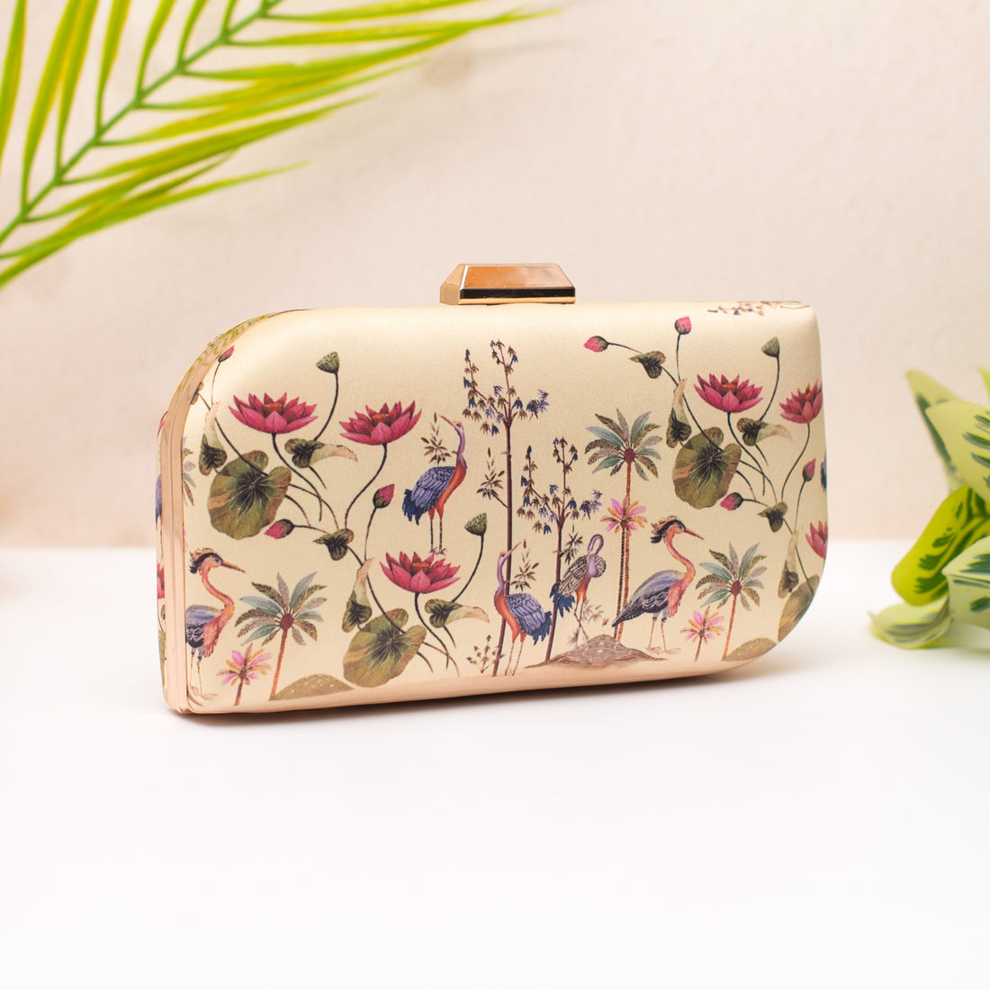 Artklim Lotus Garden Royale Printed Clutch
