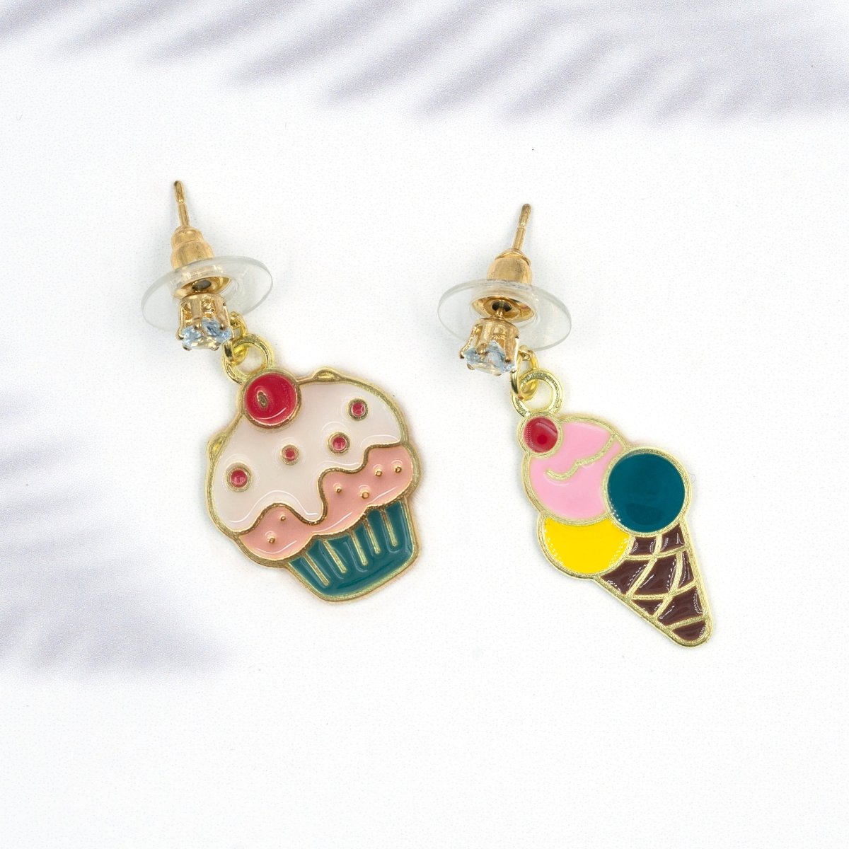 Artklim Cupcake And Ice- Cream Mismatched Drop Earrings