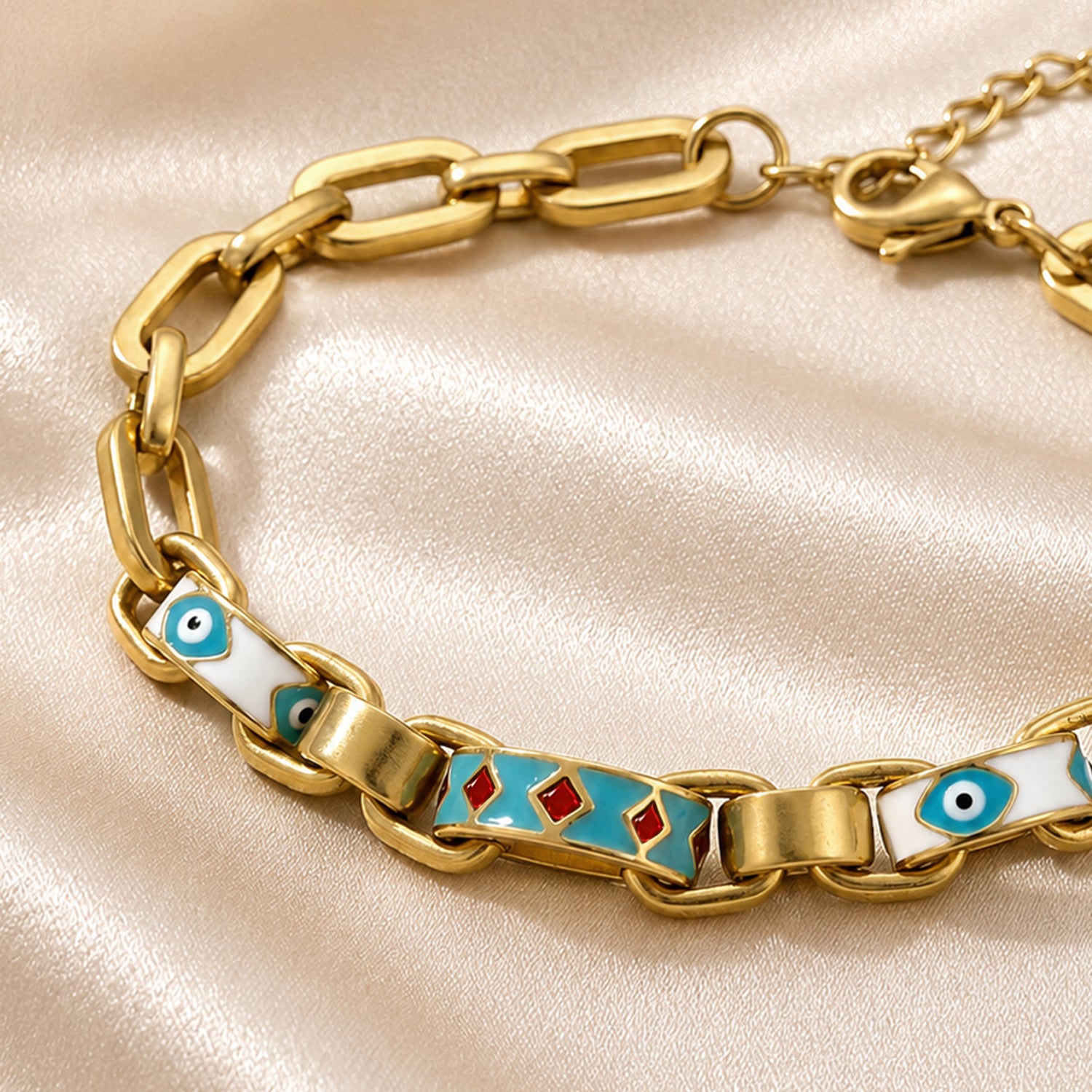Artklim Evil Eye Gold Link Anti-tarnish Bracelet