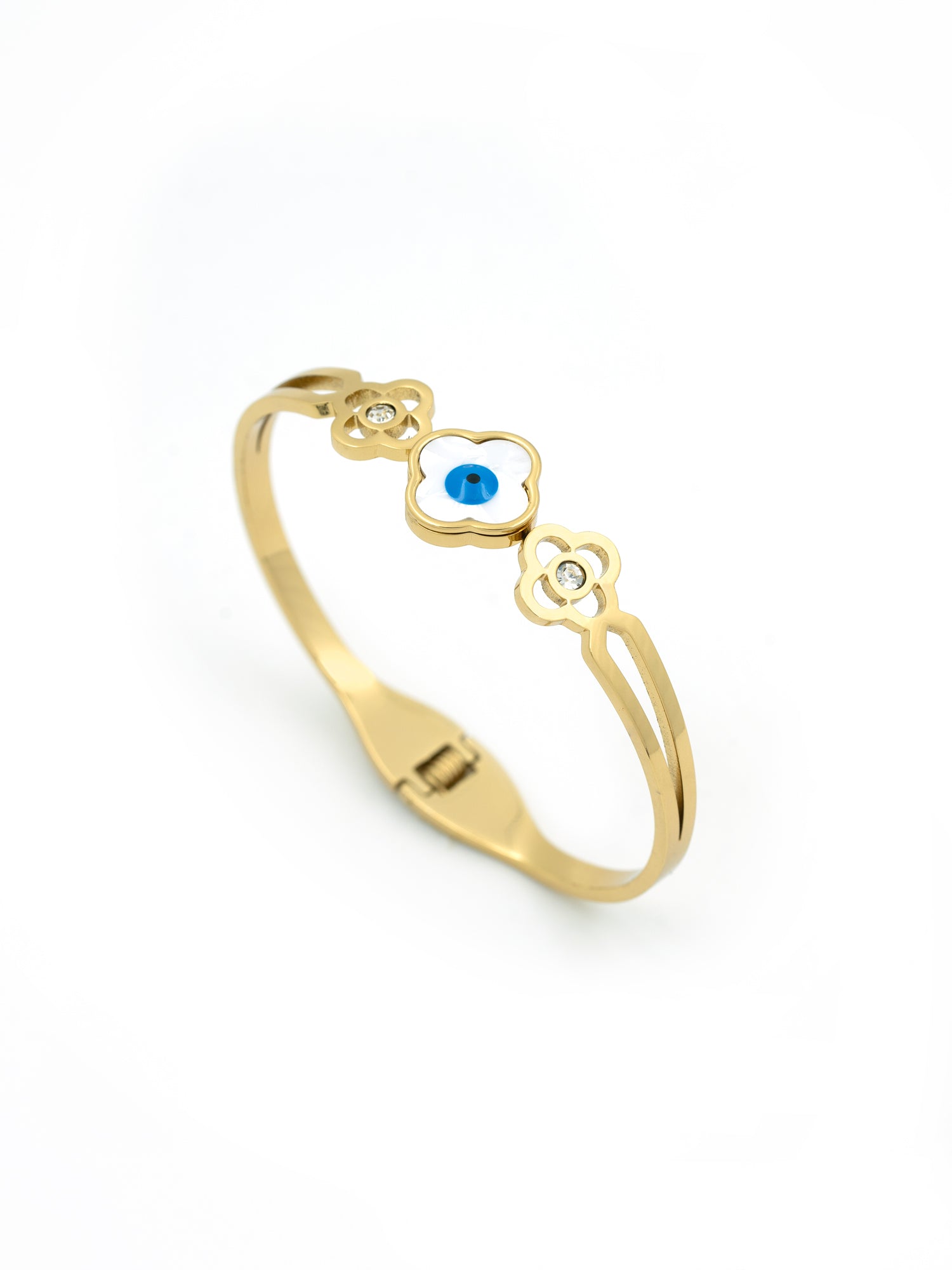 Artklim Gold Plated Anti Tarnish  Evil Eye Floral Bracelet