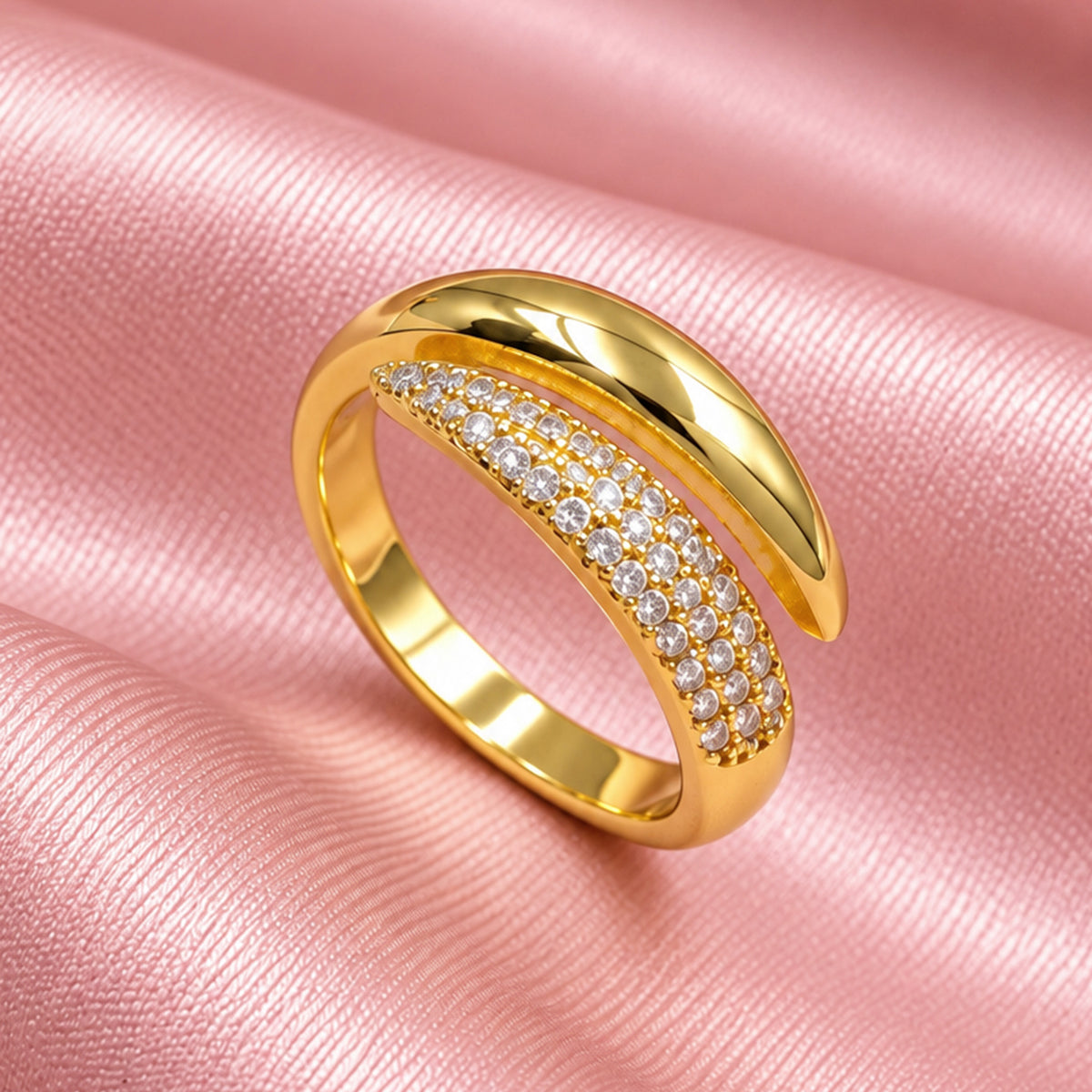 Artklim Modern Open Band Gold-Tone Anti-Tarnish Ring