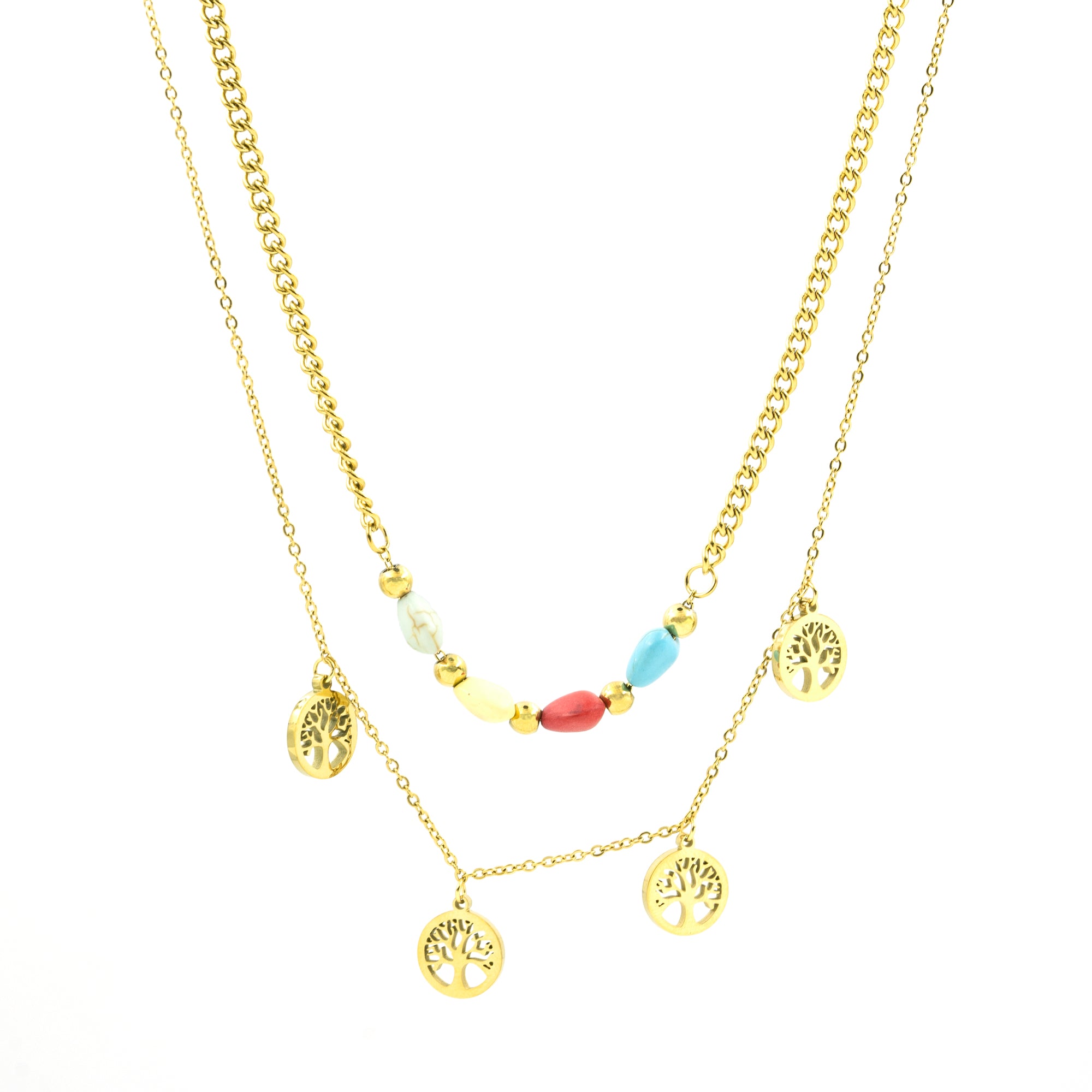 Artklim Tree of Life & Heart Charm Necklace