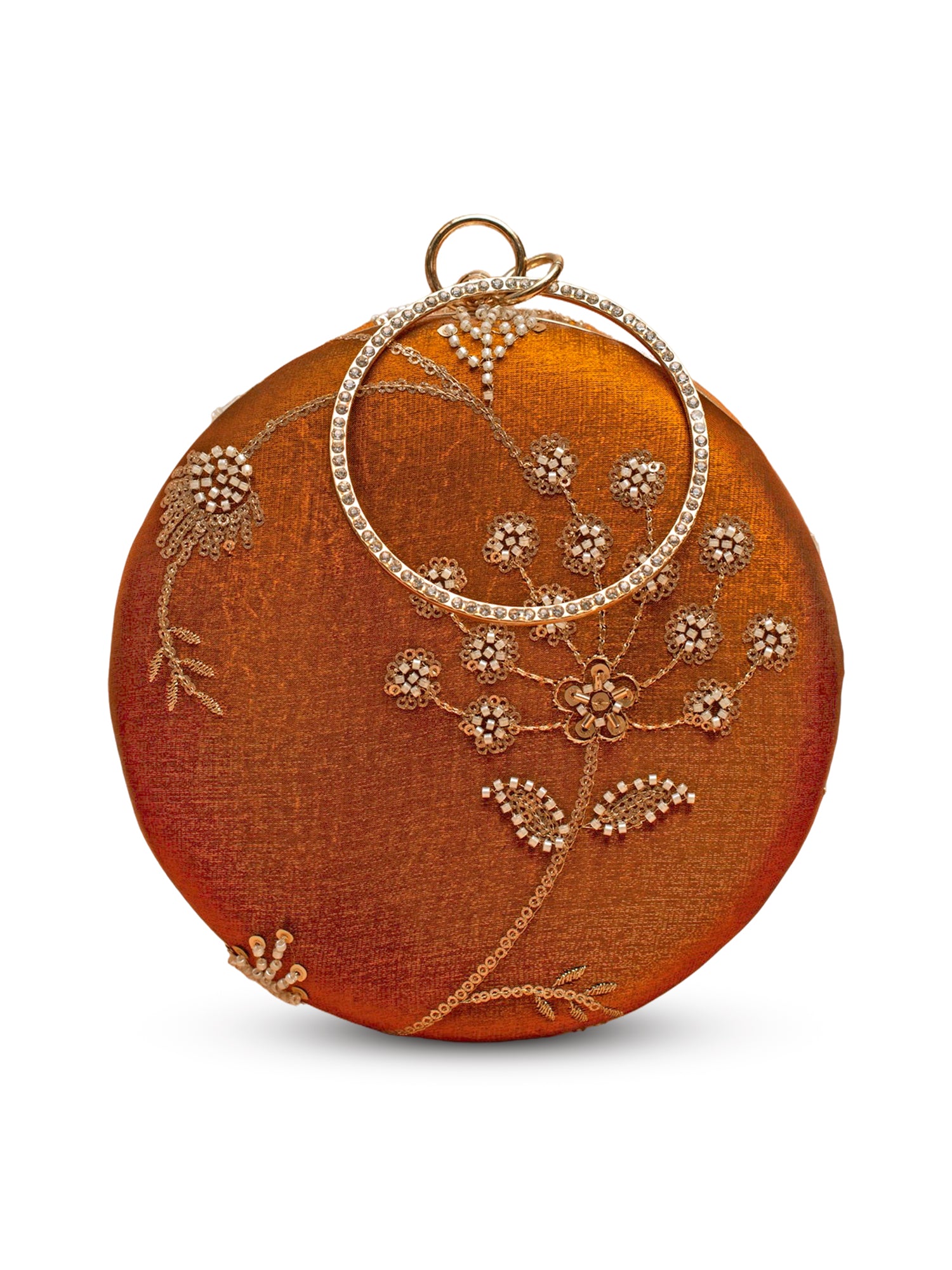 Artklim Branches Blooming in Autumn Glow Round Clutch