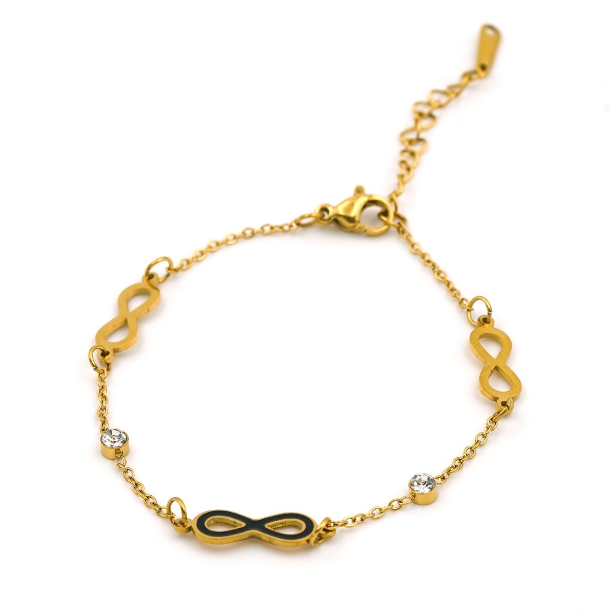 Artklim Gold Plated Infinity Pendants Bracelet