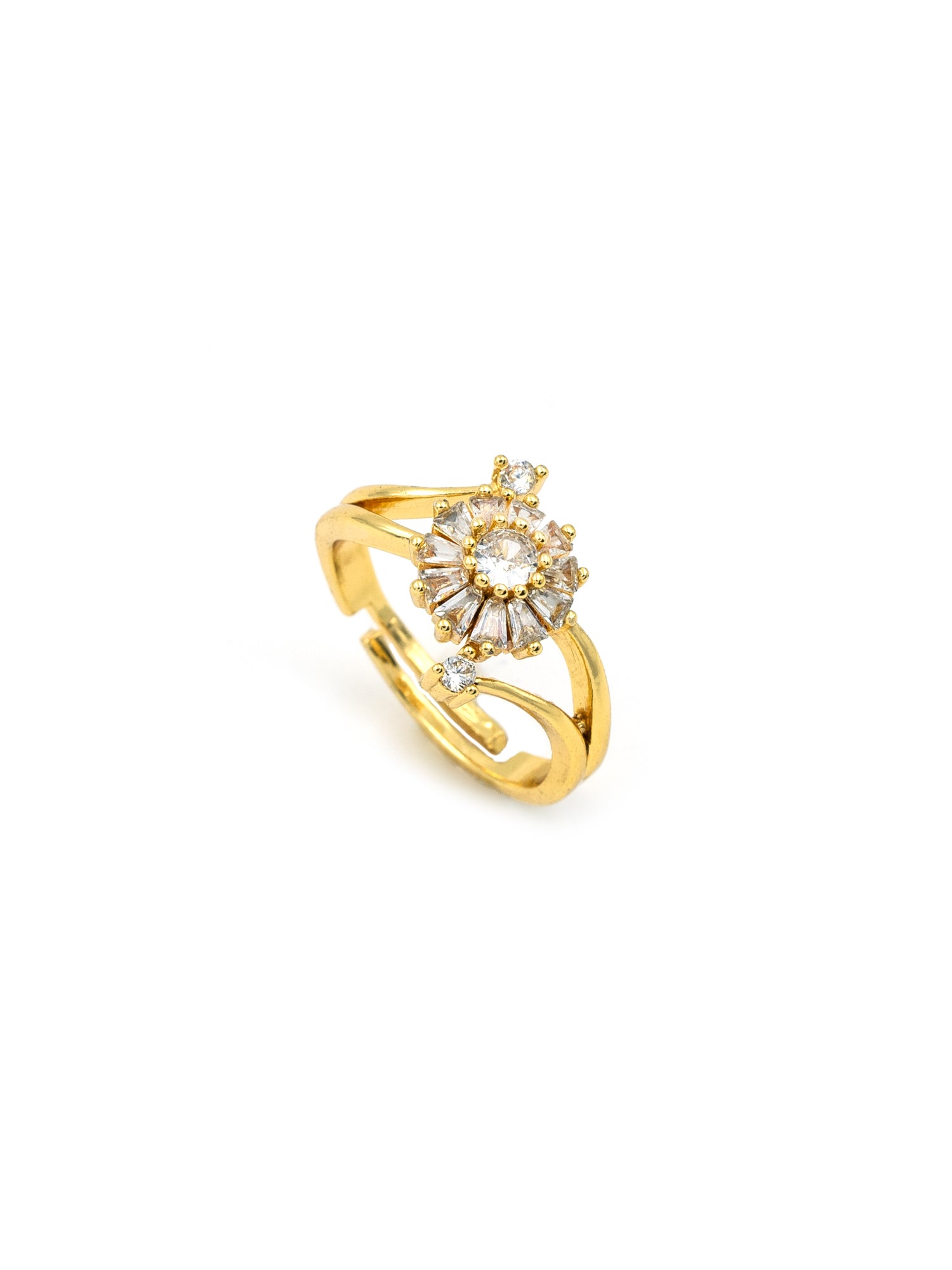 Artklim Gold-Plated Floral Bloom Anti-Tarnish Ring