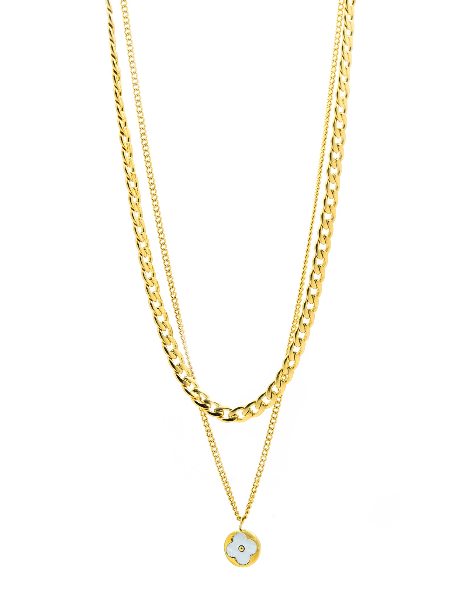Artklim Gold Plated Layered Bloom Anti-Tarnish Necklace