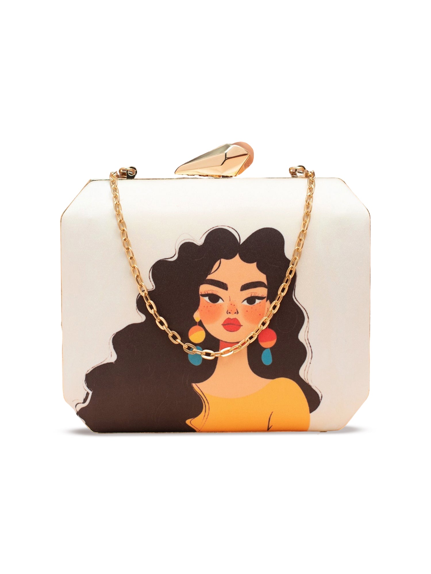 Artklim Curly Charm Printed Clutch