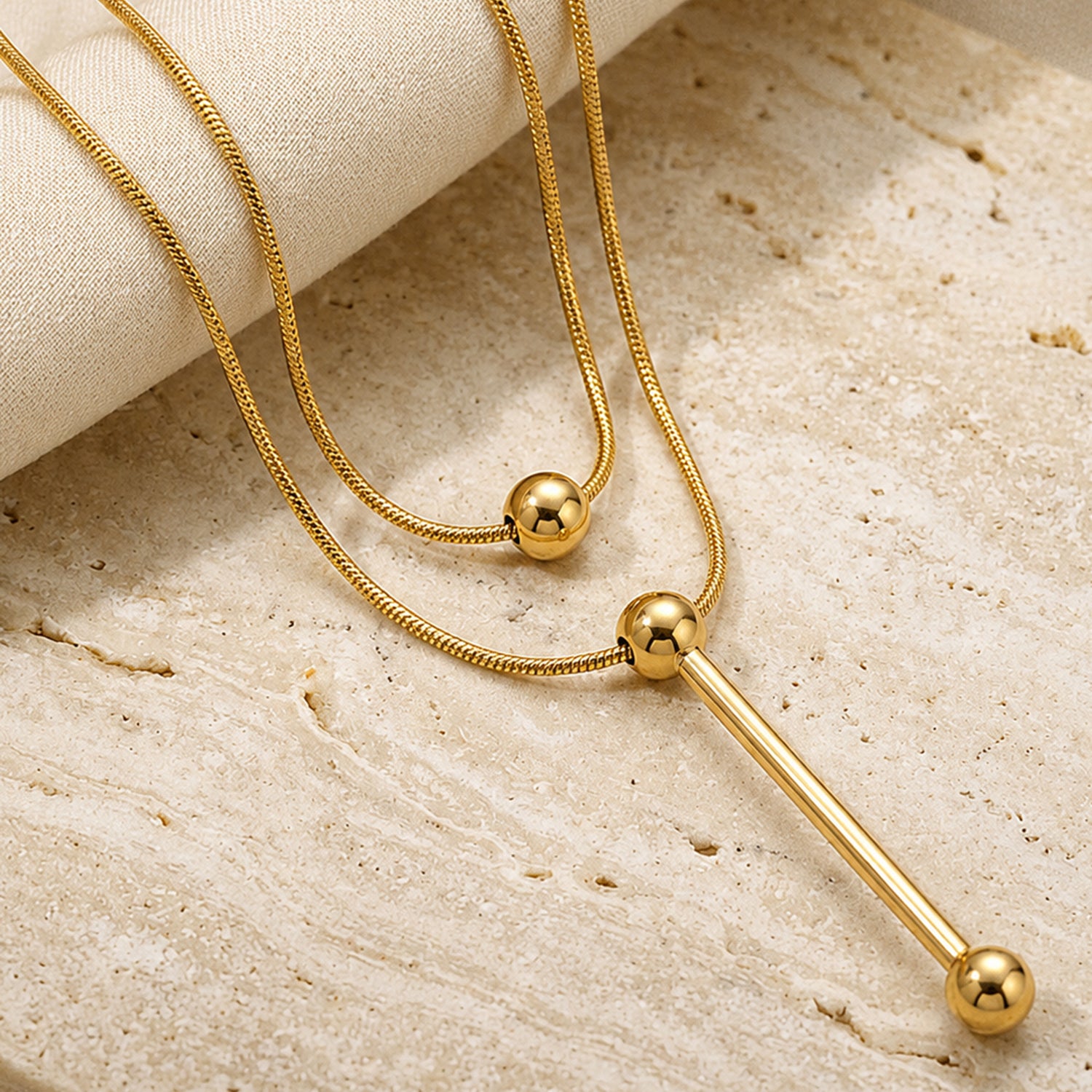 Artklim Minimal Bar Pendant  Anti-tarnish Necklace