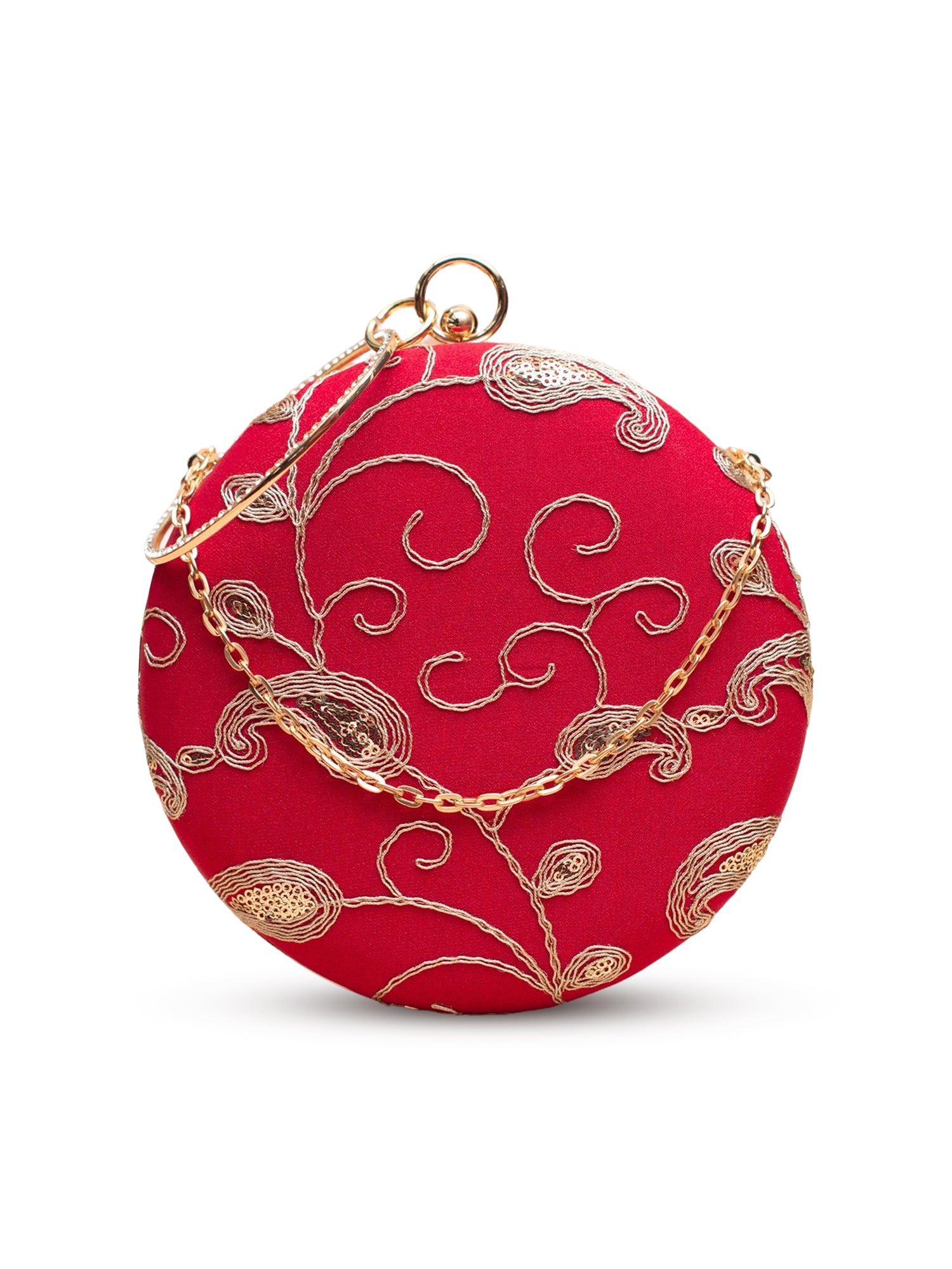 Artklim Red with Golden Paisley & Swirl Work