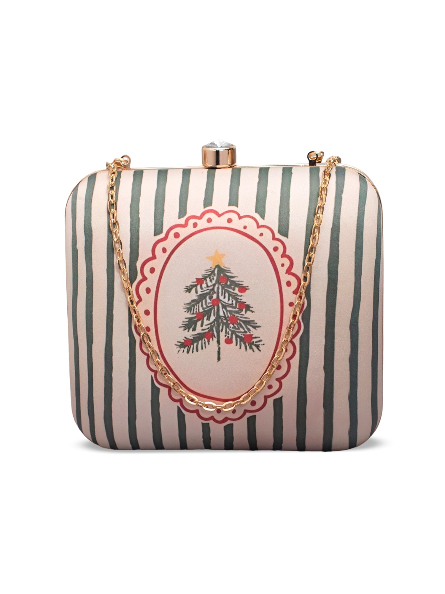 Artklim Striped Christmas Tree Clutch