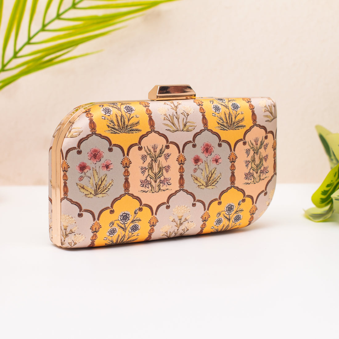 Artklim Golden Haveli Printed Clutch