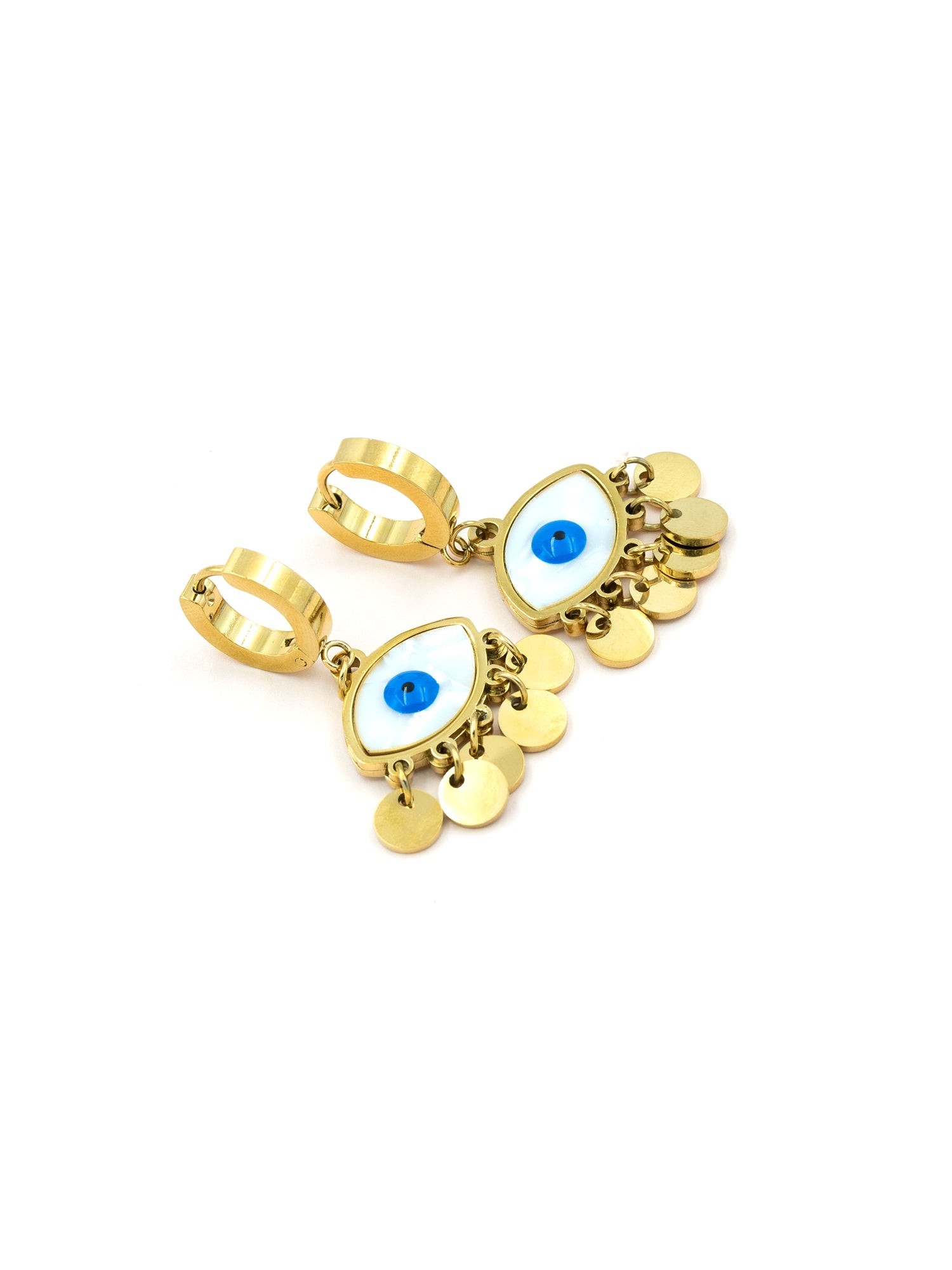 Artklim Evil Eye with Disc Anti-Tarnish Earrings