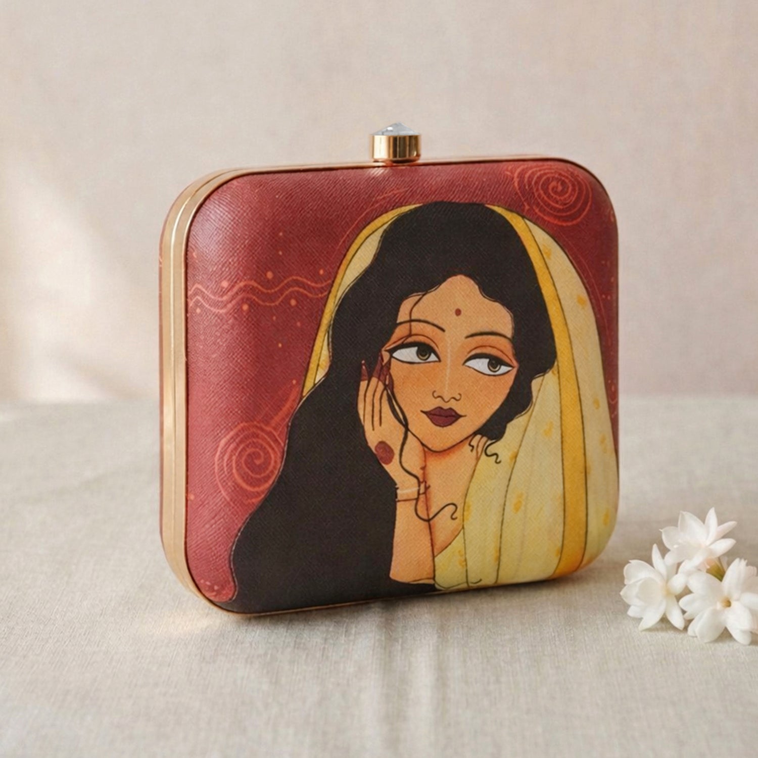 Artklim Regal Portrait Heritage Elegance Printed  Clutch