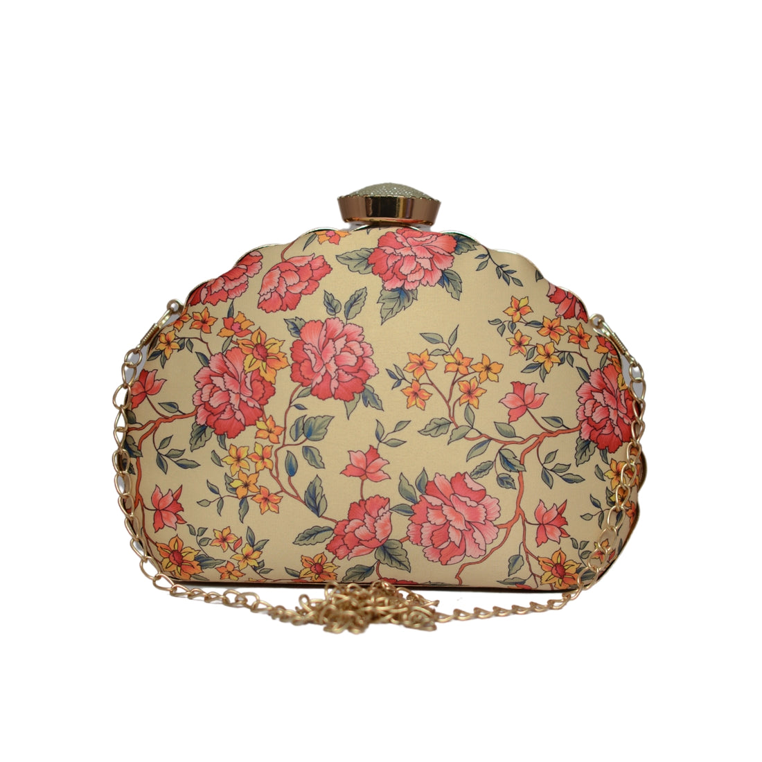 Artklim Floral Printed D-shape Clutch