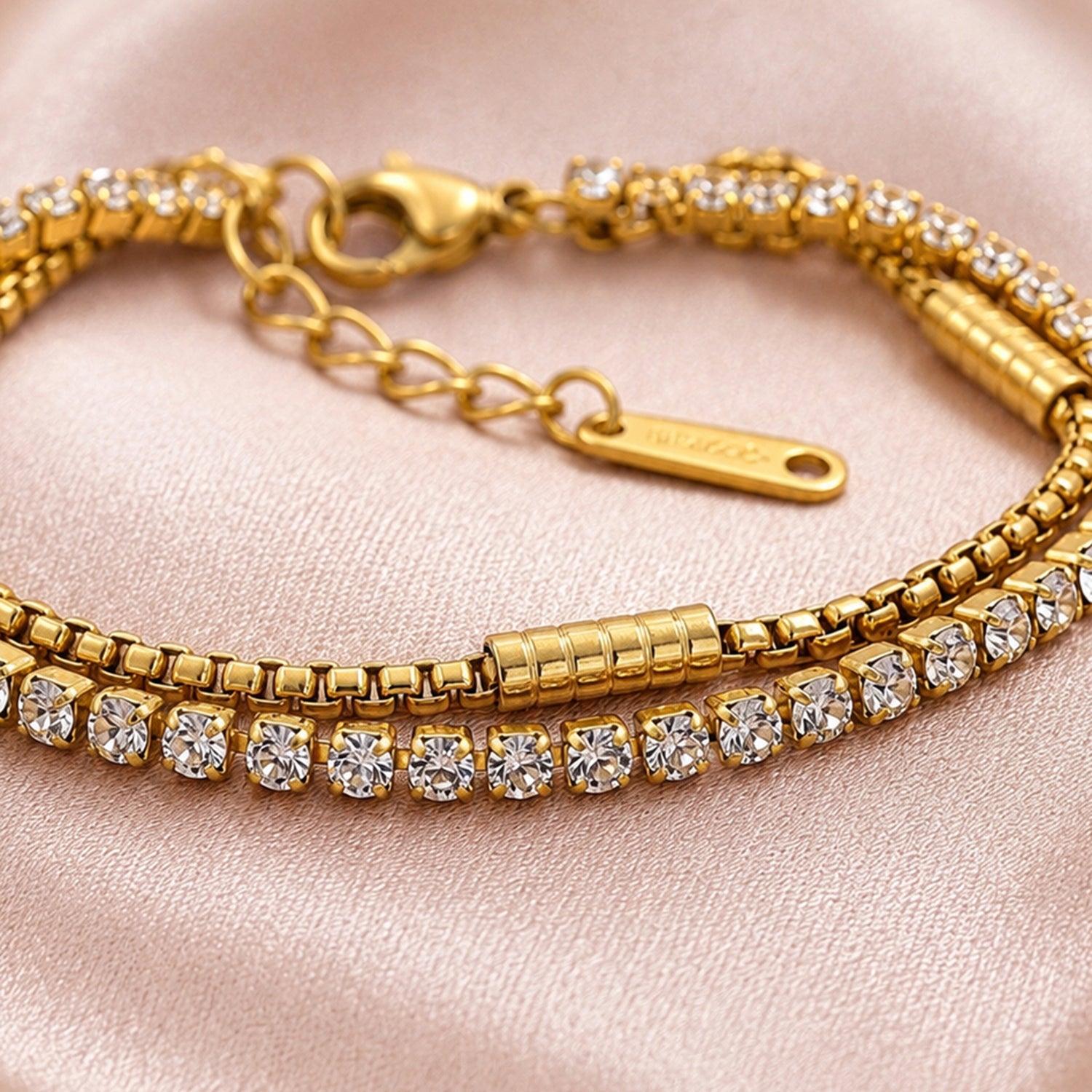 Artklim Sparkling Crystal Chain Anti-Tarnish Bracelet