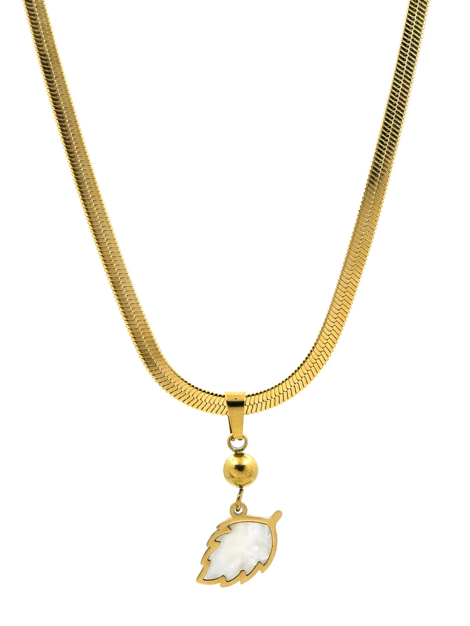 Arklim Leaf Pearl Glow Anti Tarnish Pendant