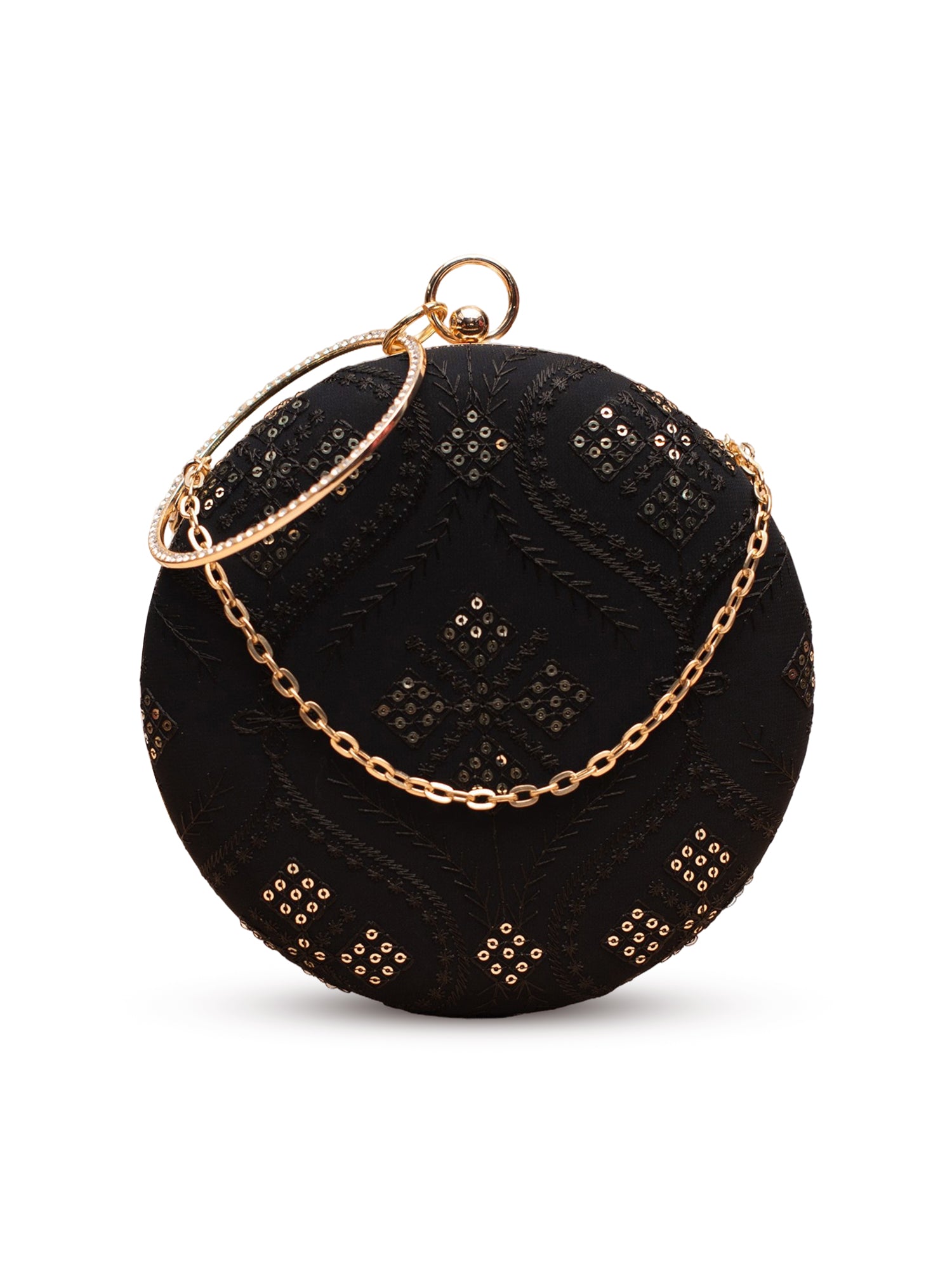 Artklim Black with Sequin Geometric Pattern