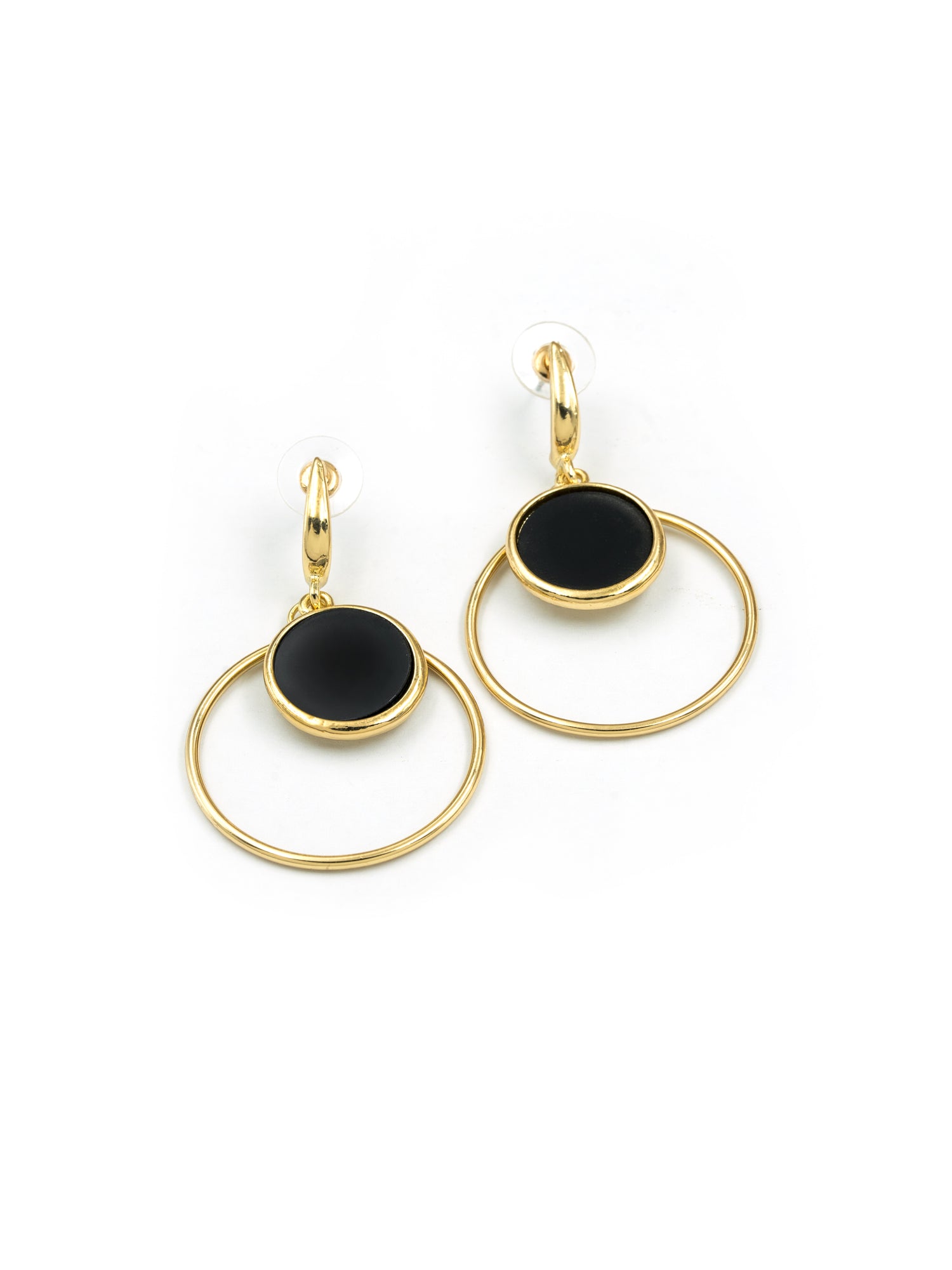Artklim Black Circle Hoop Anti Tarnish Earrings