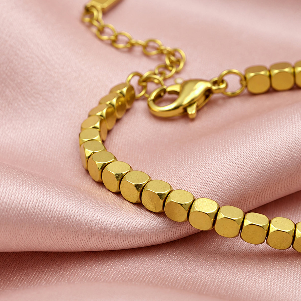 Artklim Golden Beaded Anti-Tarnish Chain Bracelet
