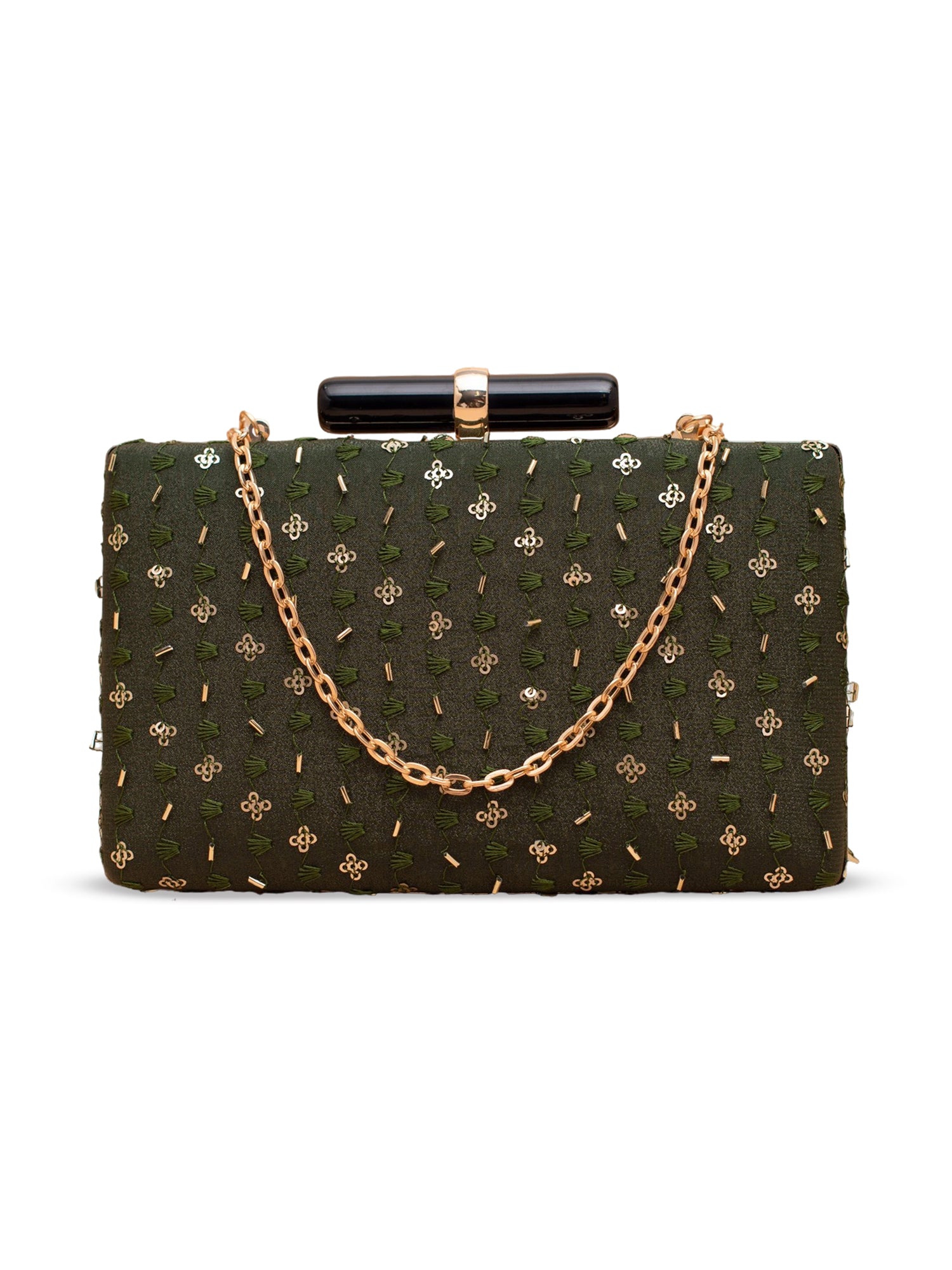 Artklim Royal Olive Green Sling Clutch