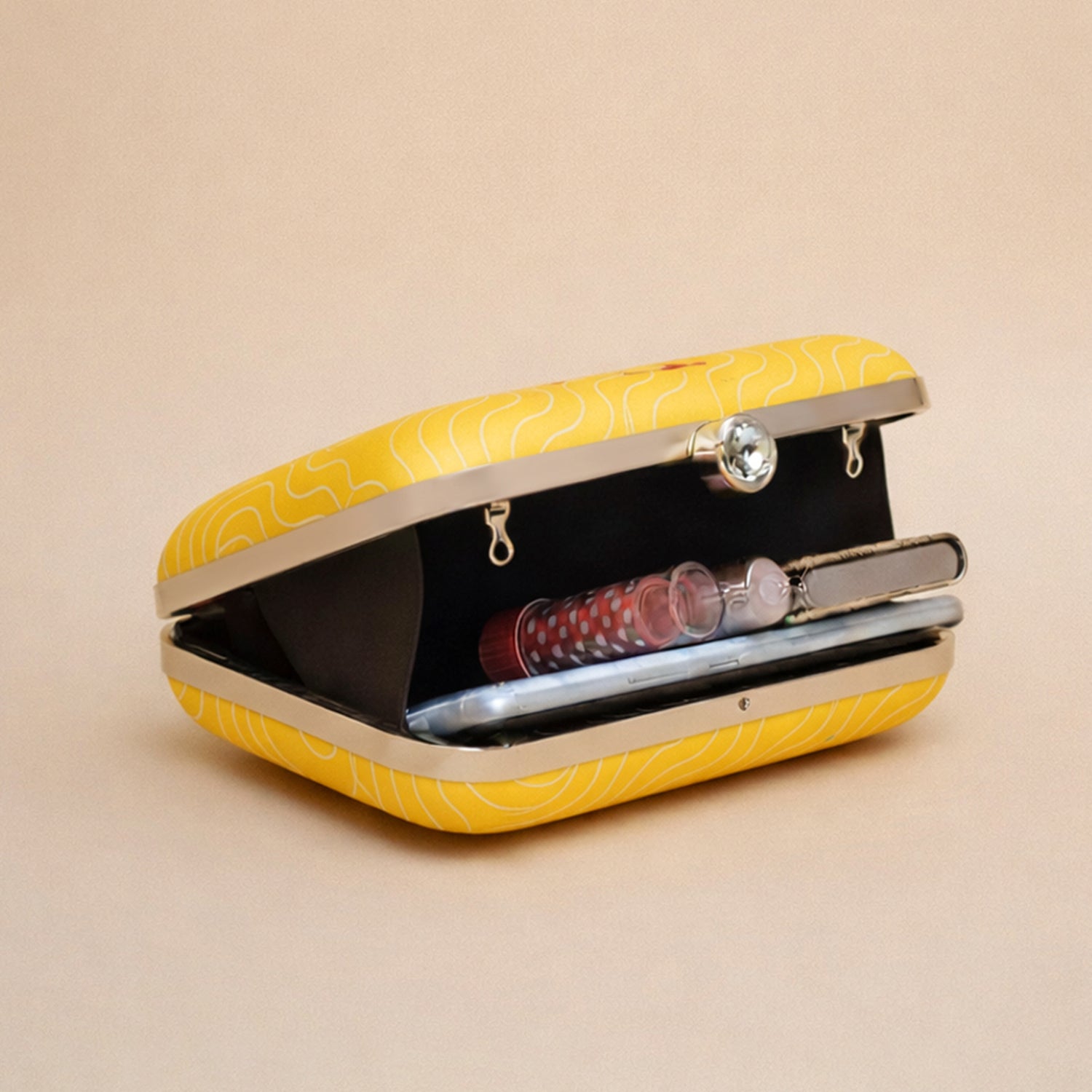 Camel Printed Clutch