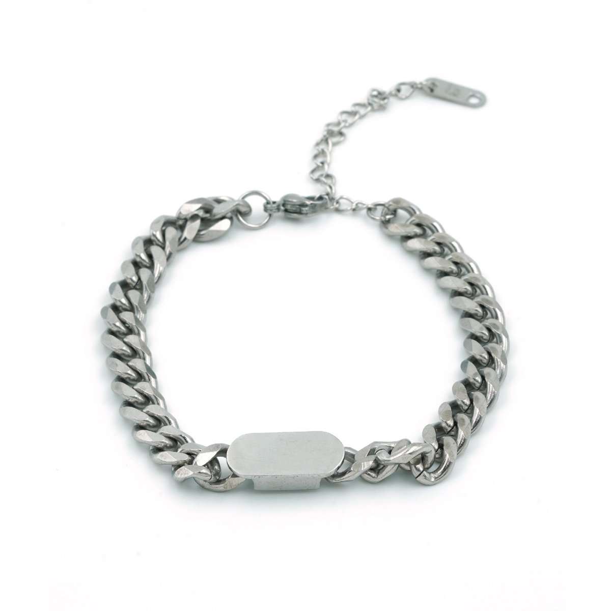Artklim Silver Plated Bold Curb Chain Bracelet