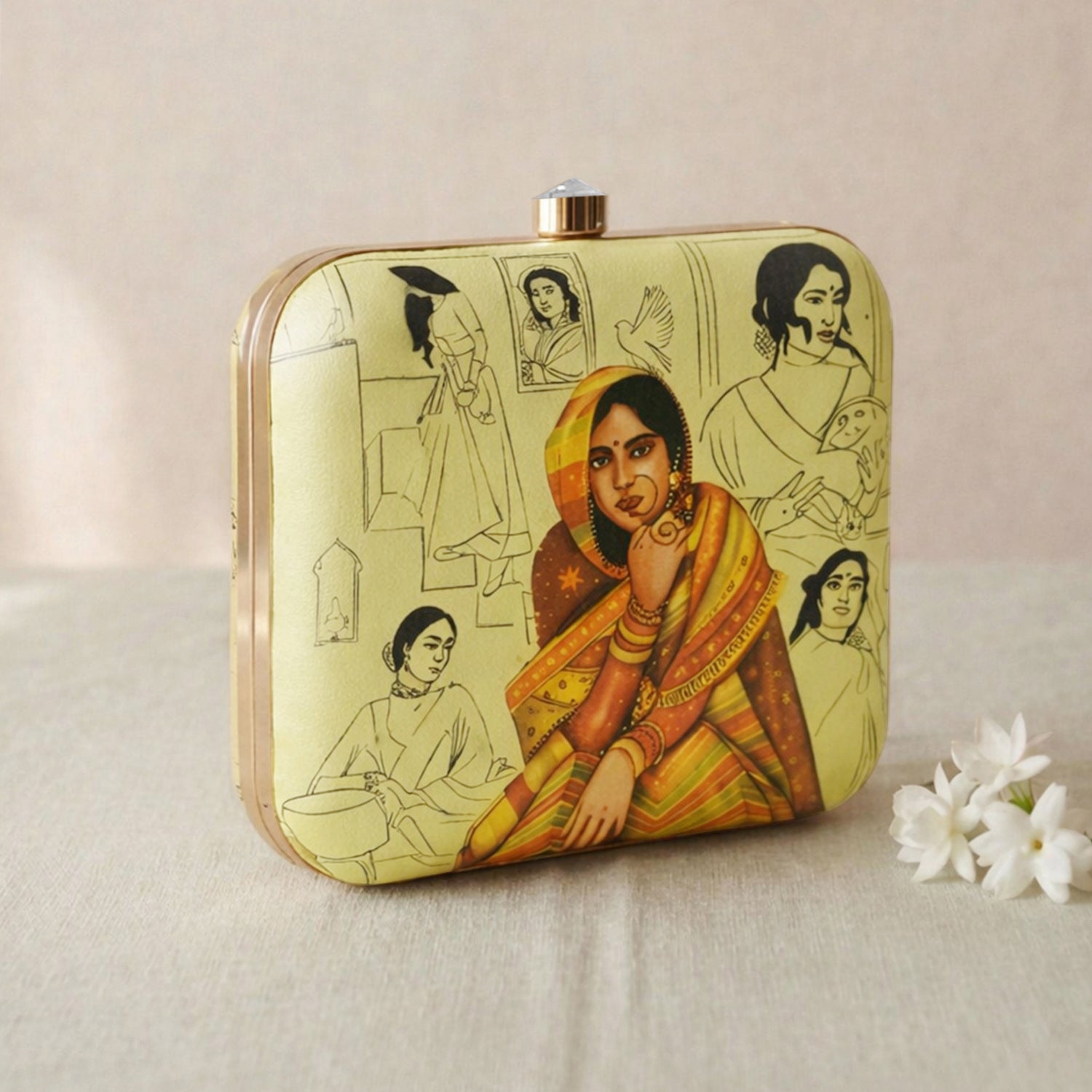 Artklim Threads of Everyday Stories Printed Clutch