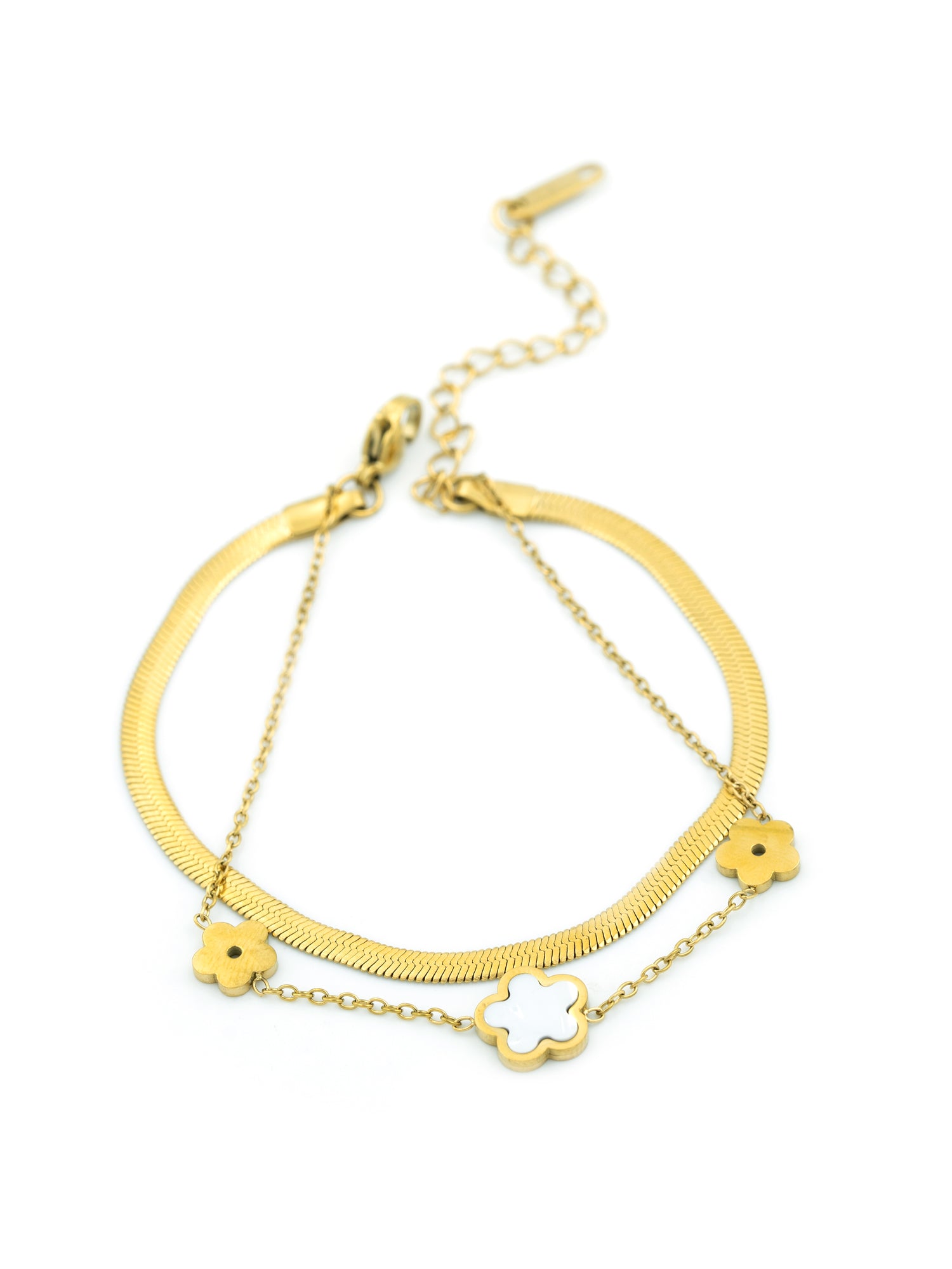 Artklim Gold Plated Anti Tarnish Golden Bloom Chain Bracelet