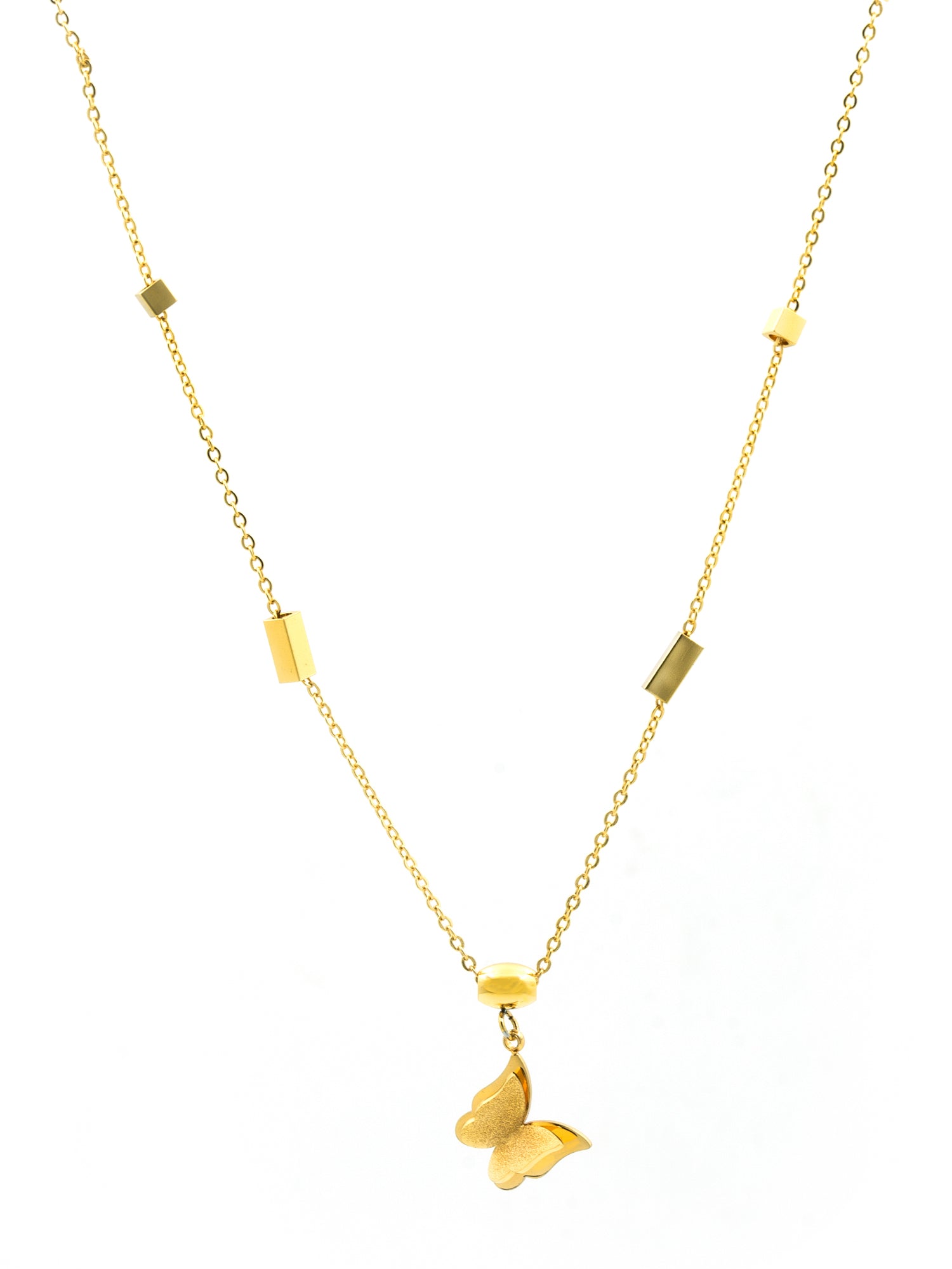 Artklim Gold Plated Butterfly Glow Anti-Tarnish Necklace