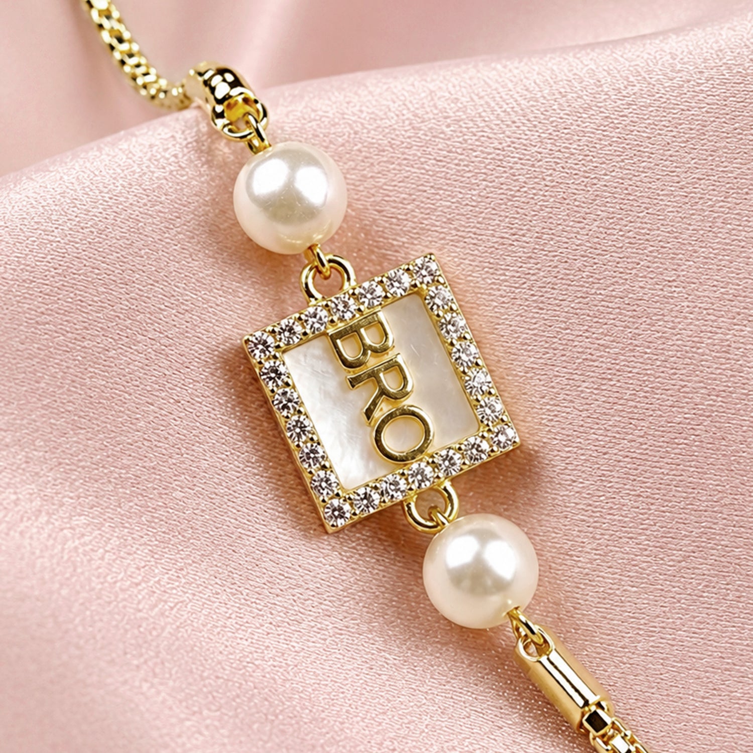 Artklim Designer BRO Rakhi with Pearl Beads
