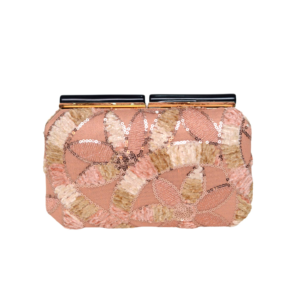 Pink Floral Pattern Evening Clutch