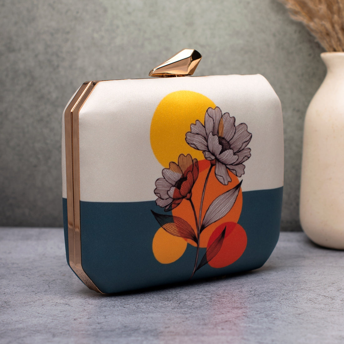 Artklim Floral Modern Art Printed Clutch