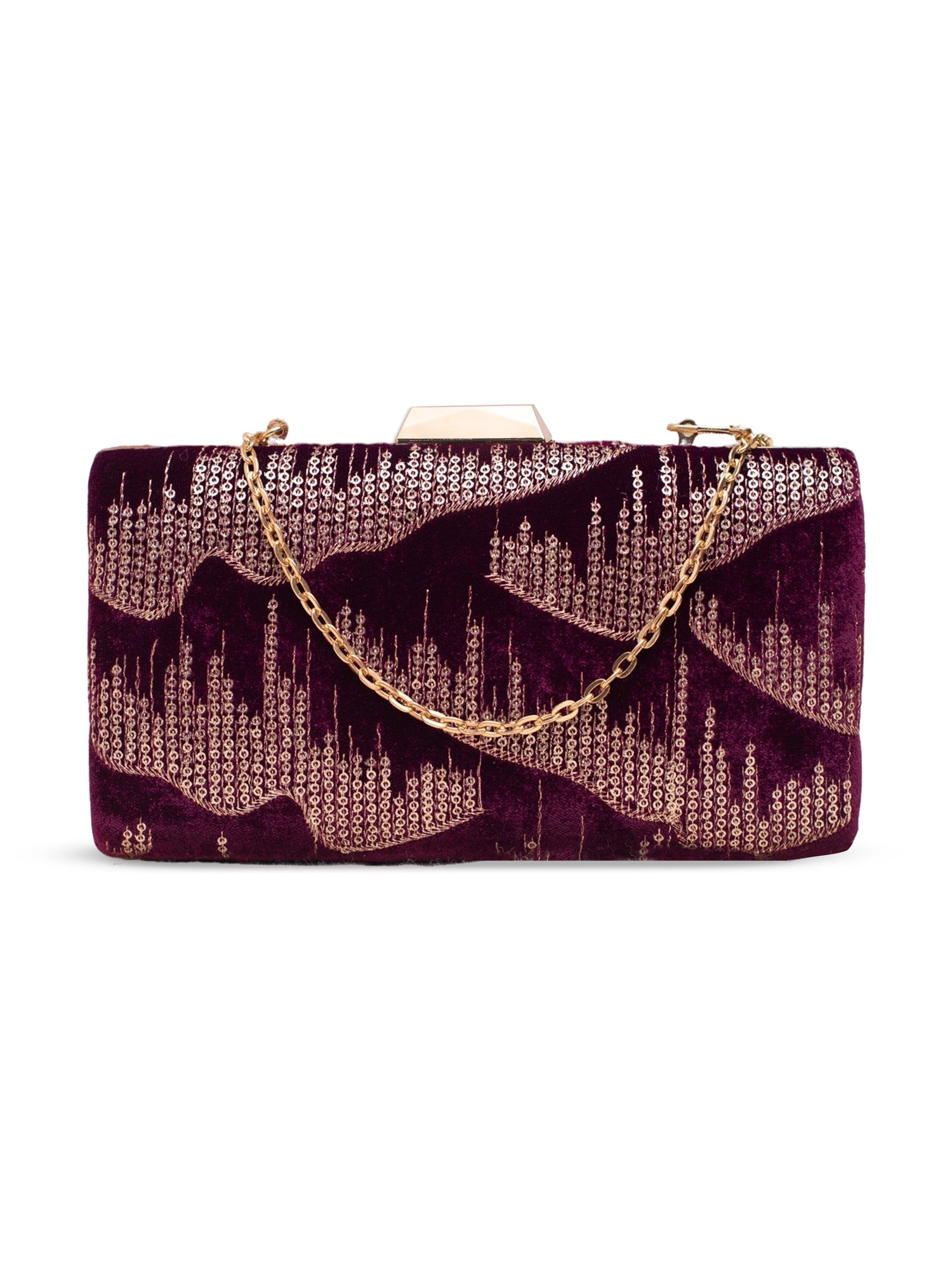 Artklim Midnight Plum Velvet Clutch