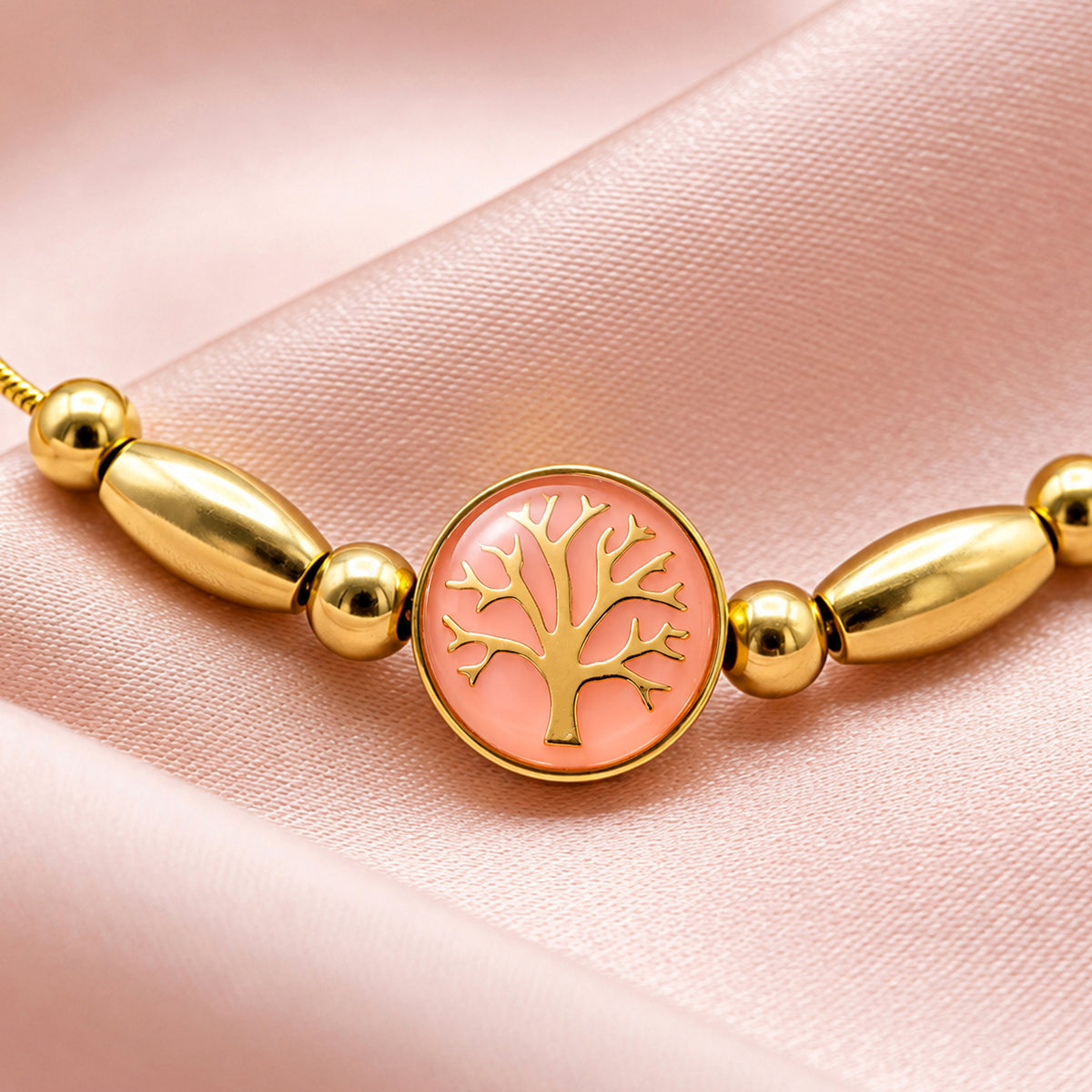 Artklim Luxe Tree of Life Charm Gold-Tone Anti-Tarnish Bracelet