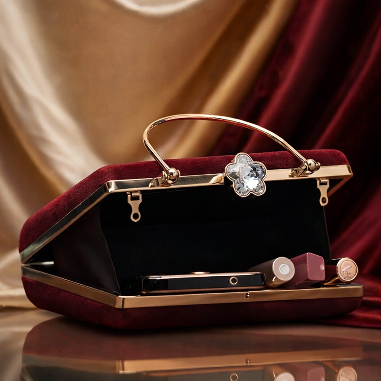 Artklim Horse Embroidery Name Customized Clutch