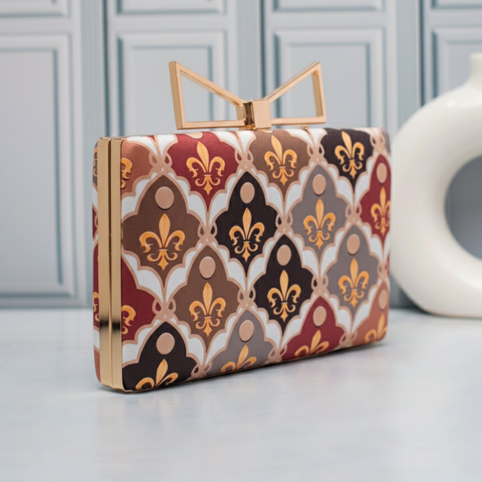 Artklim Imperial Fleur Motif Printed Clutch