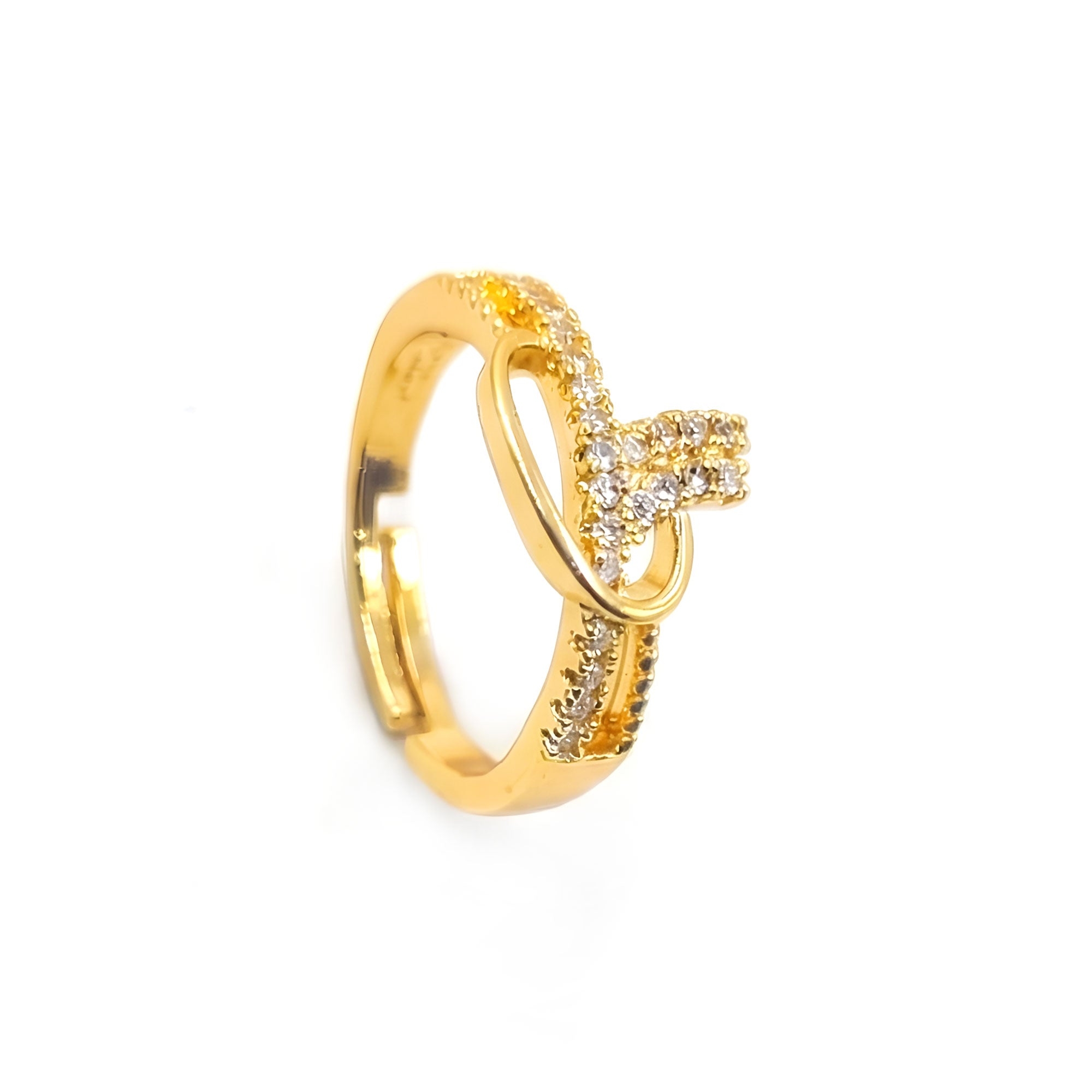 Artklim Gold-Plated Loop Knot Design Anti-Tarnish Ring
