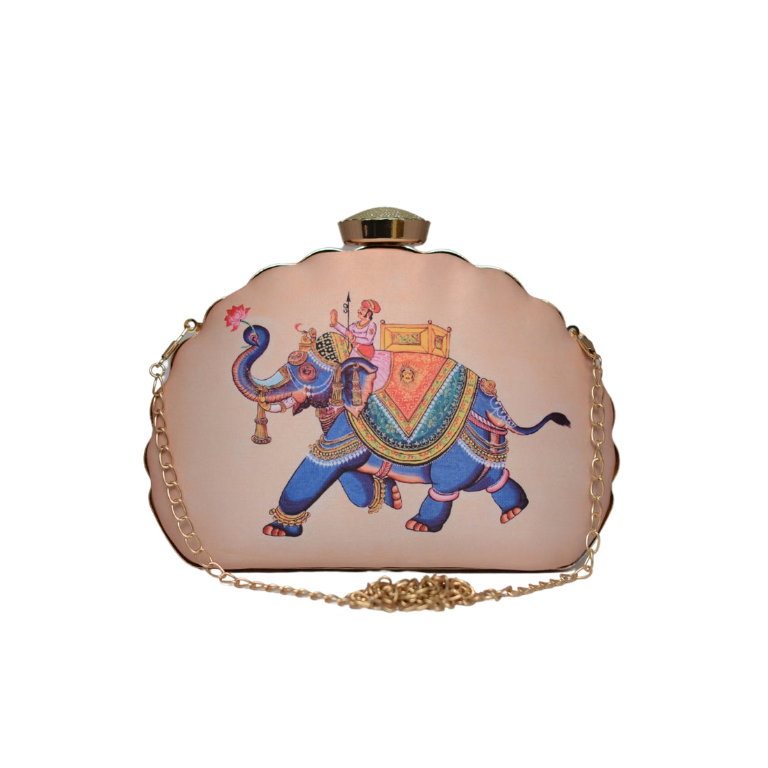 Artklim Elephant Printed D-shape Clutch